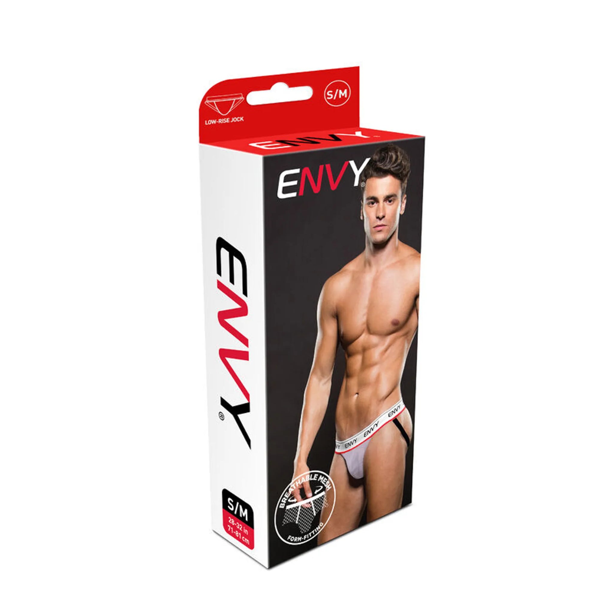 Elastic Lowrise Mesh Jock in White