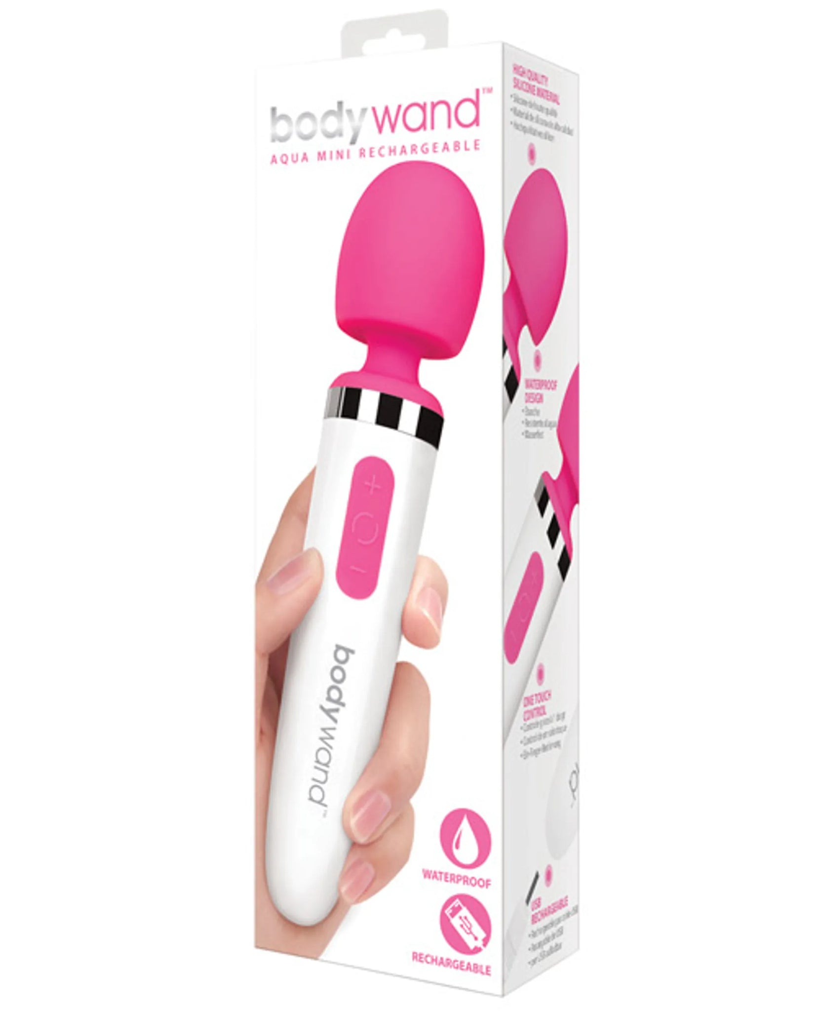 Mini USB Rechargeable Magic Wand Vibrator in Pink