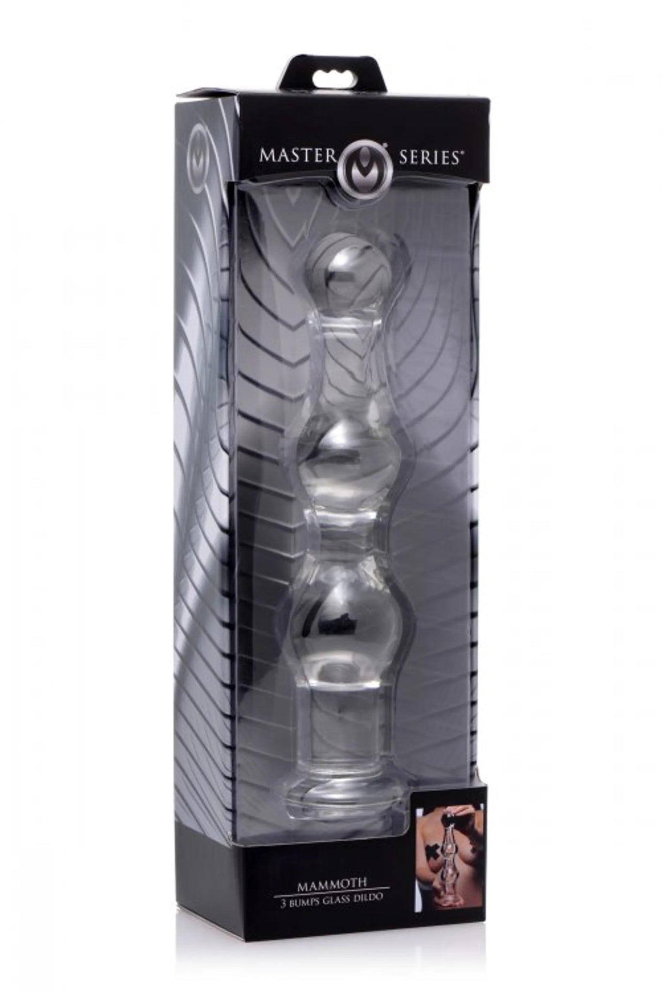 Mammoth 3 Bumps Glass Dildo - 9.5" Insertable Length