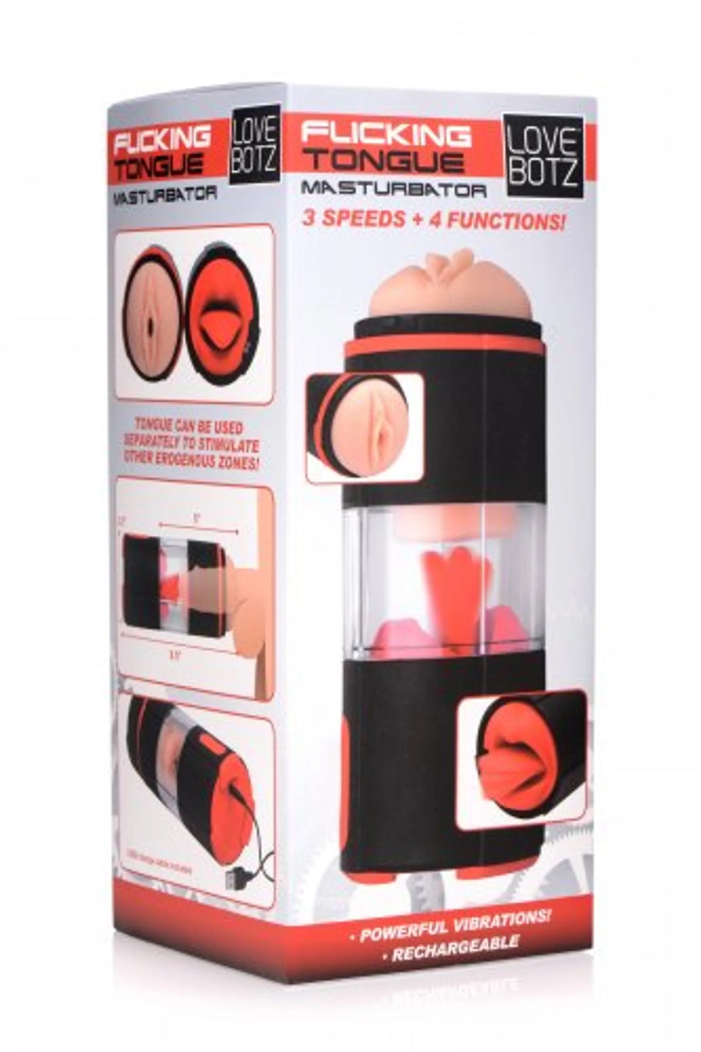Flickering Tongue Masturbator with 3 Speeds & 4 Vibration Modes