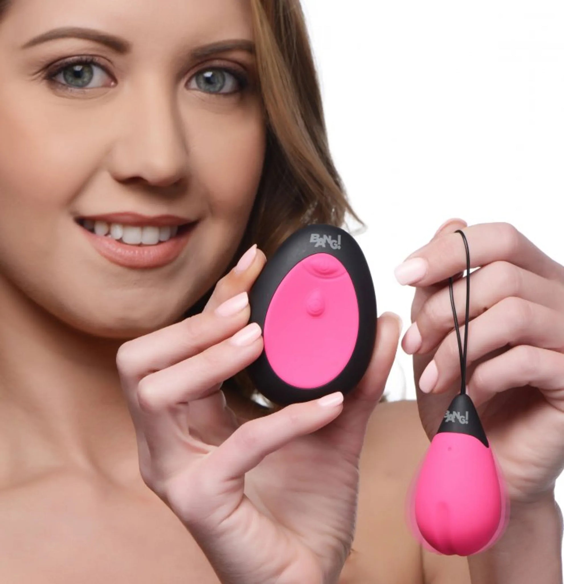 10X Vibrating Silicone Egg with Remote - Pink