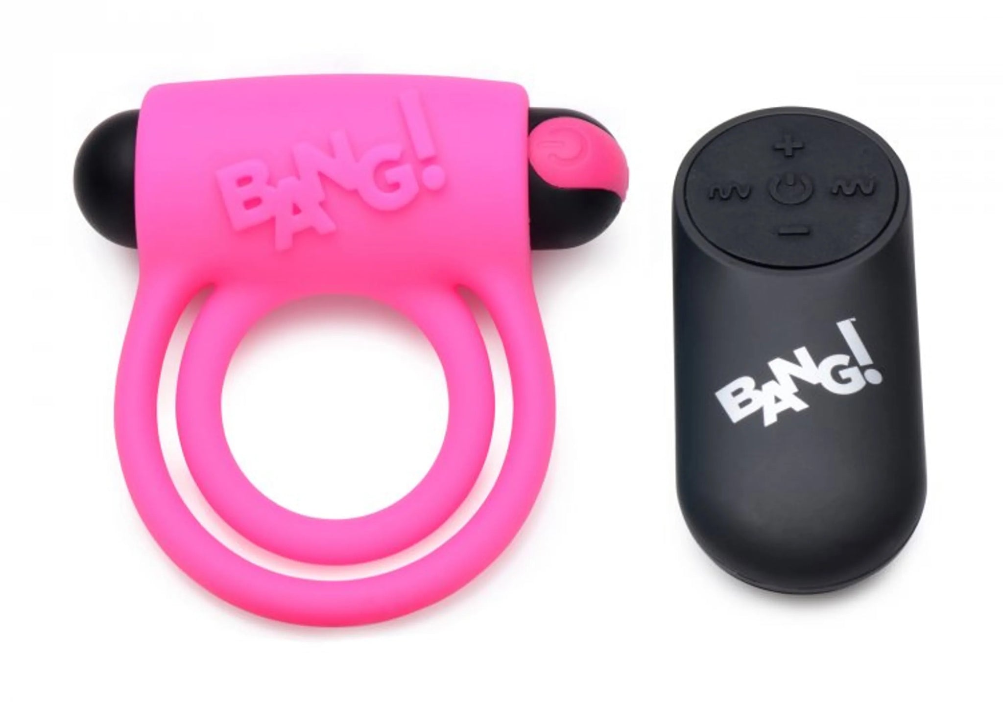 Silicone Cock Ring & Vibrating Bullet with Remote - Pink