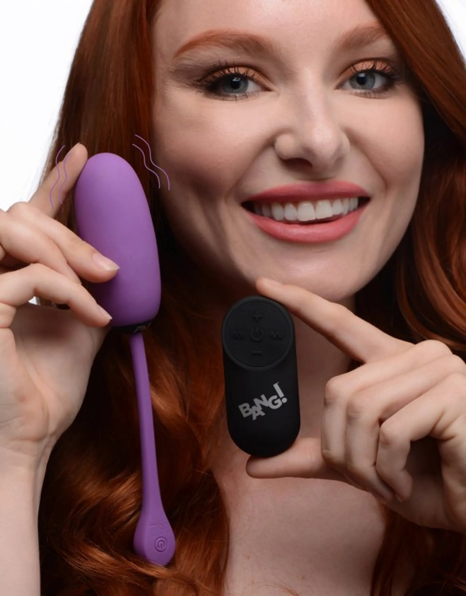 Plush Egg Vibrator with Remote Control, Purple