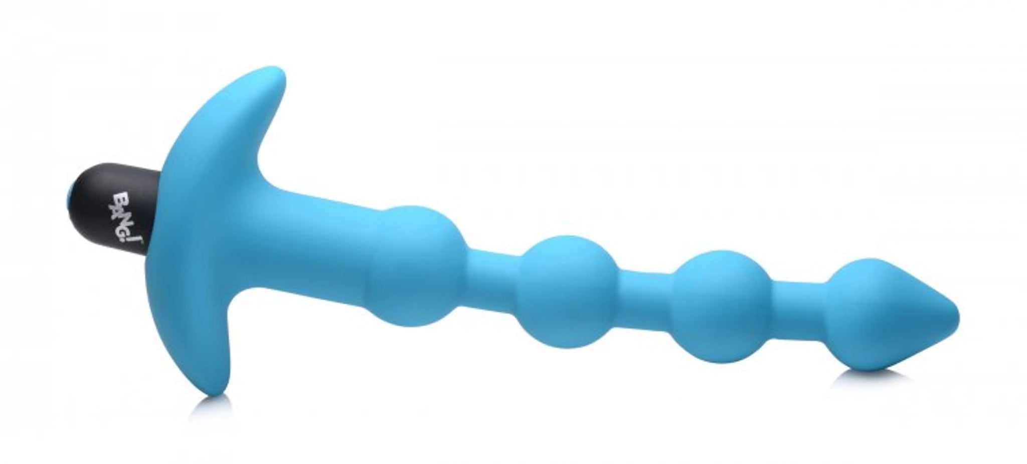 Vibrating Silicone Anal Beads with Remote Control, Blue