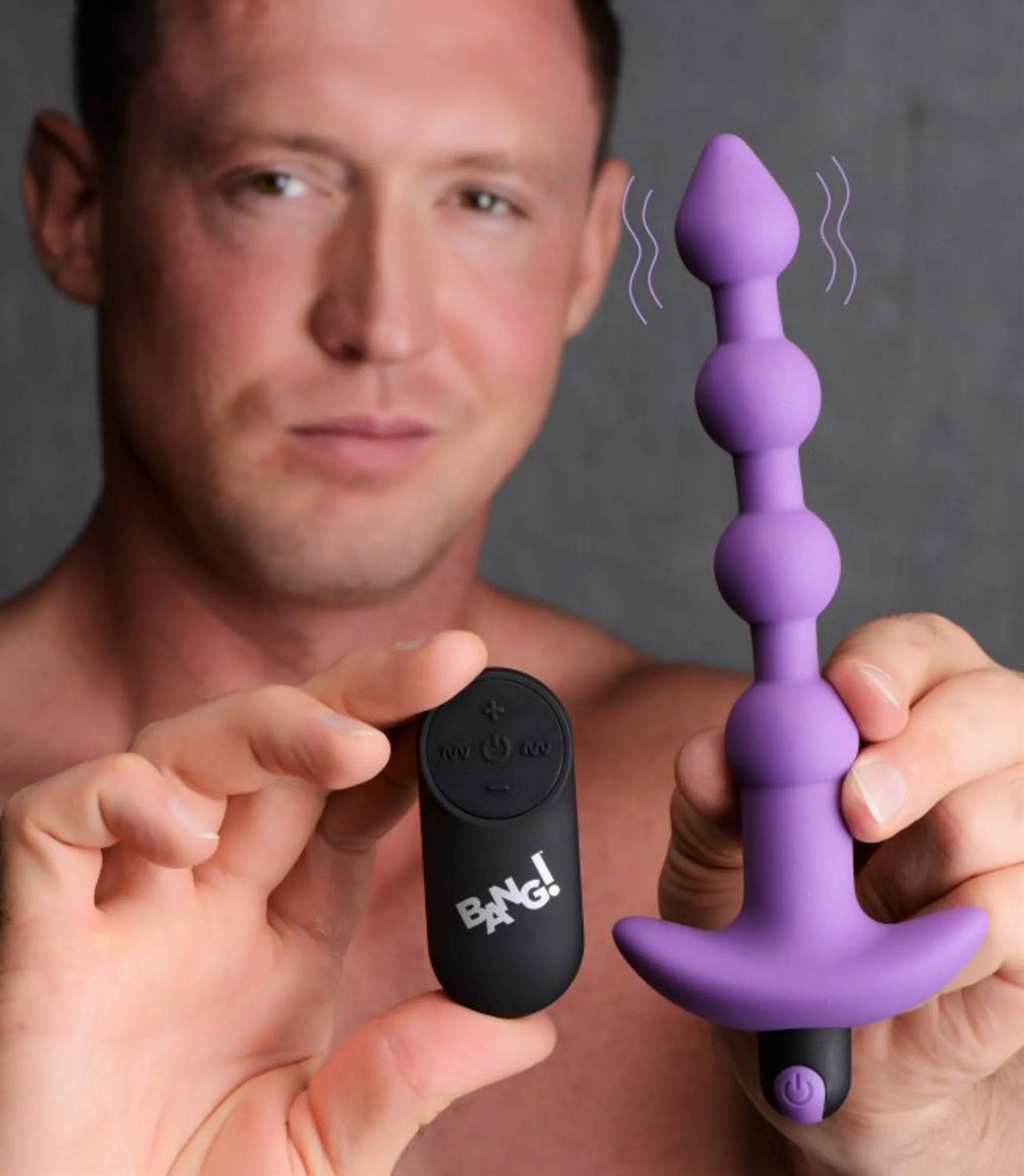 BANG! VIBRATING SILICONE ANAL BEADS & REMOTE PURPLE