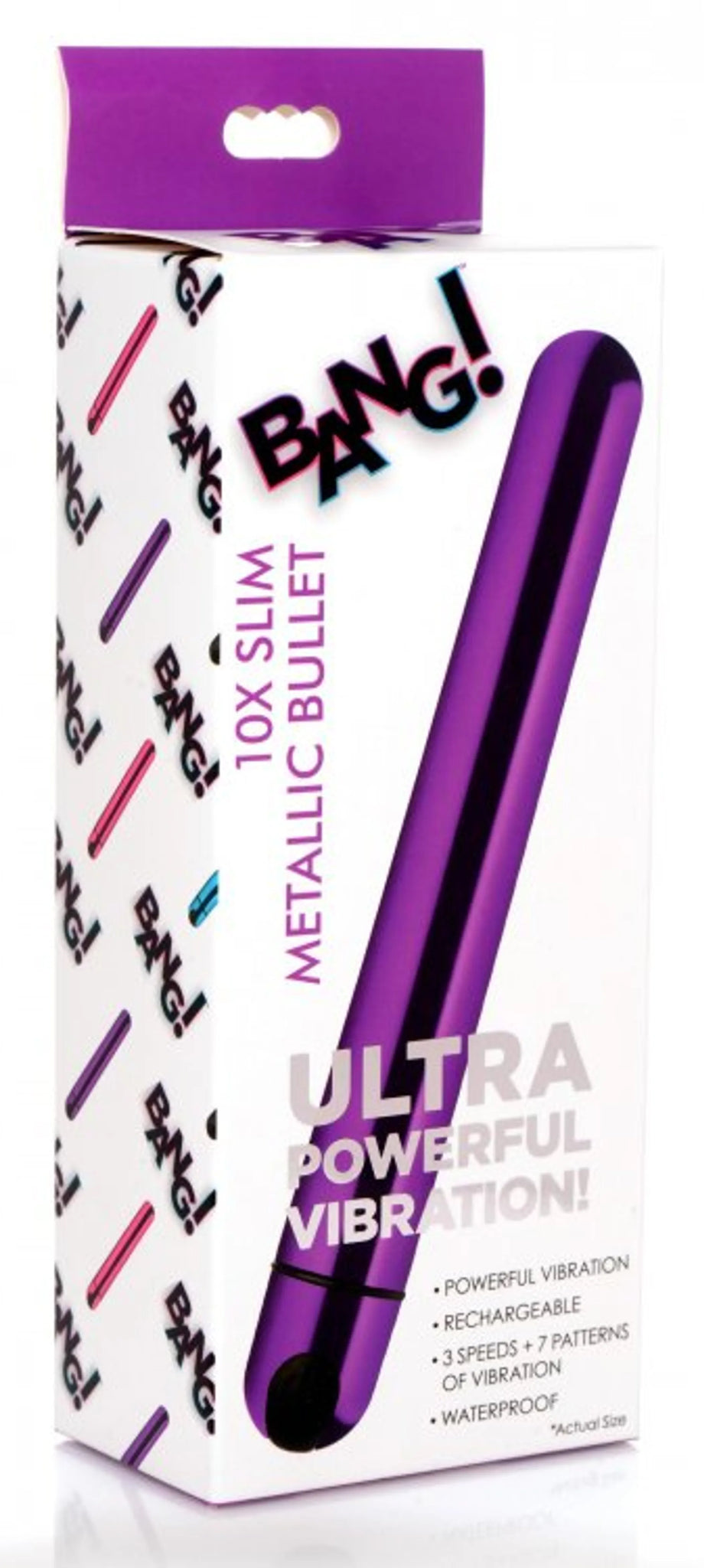 10X Slim Metallic Bullet Vibrator - Purple