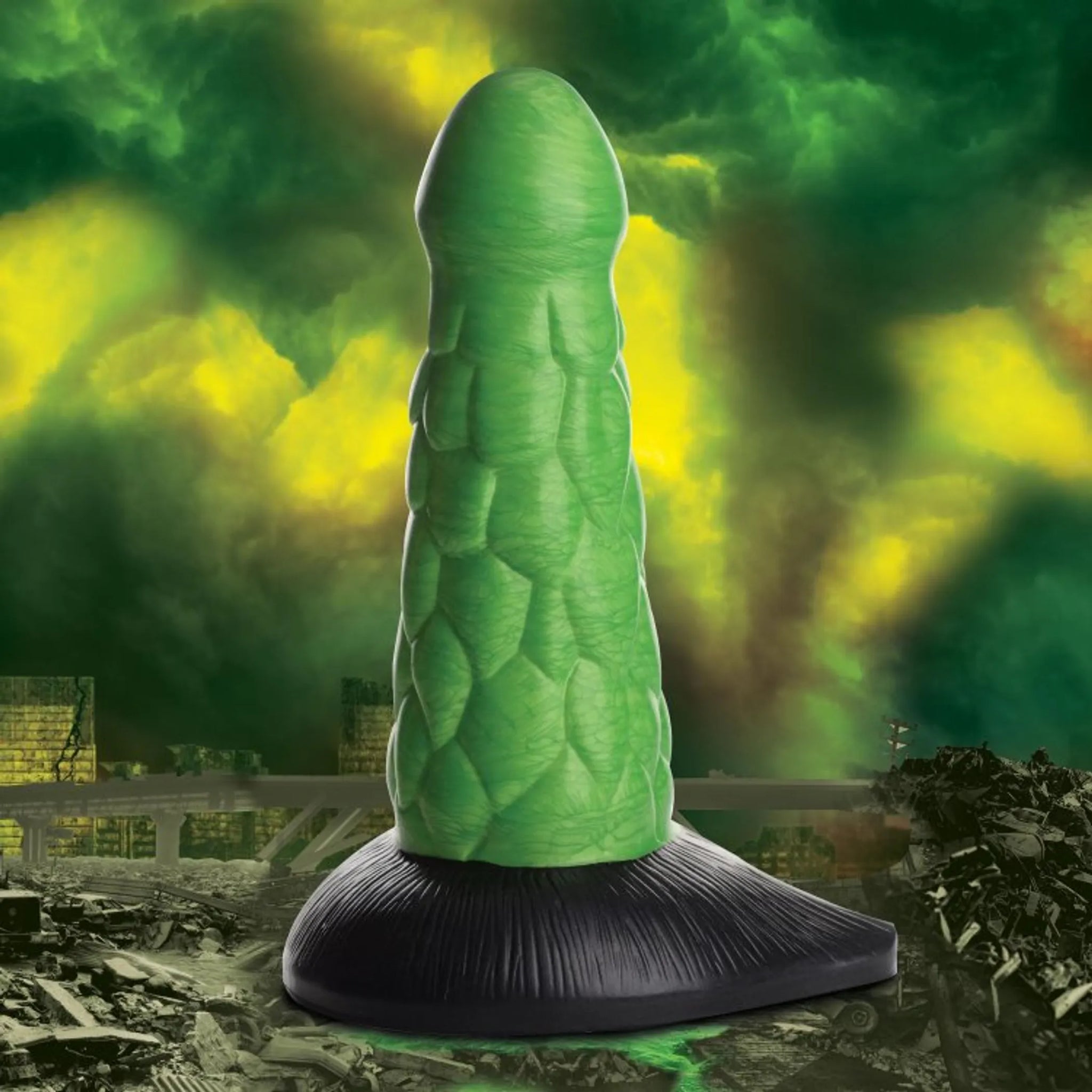 Radioactive Reptile Thick Scaly Dildo - 6.25" Insertable Length