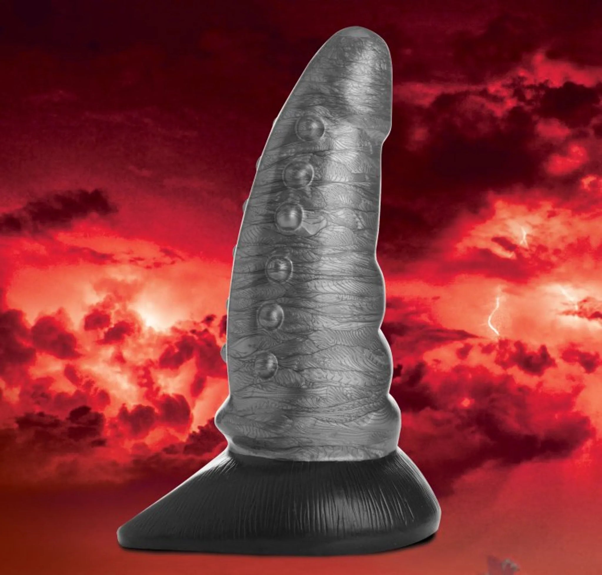 Beastly Tapered Bumpy Silicone Dildo - 7" Insertable Length