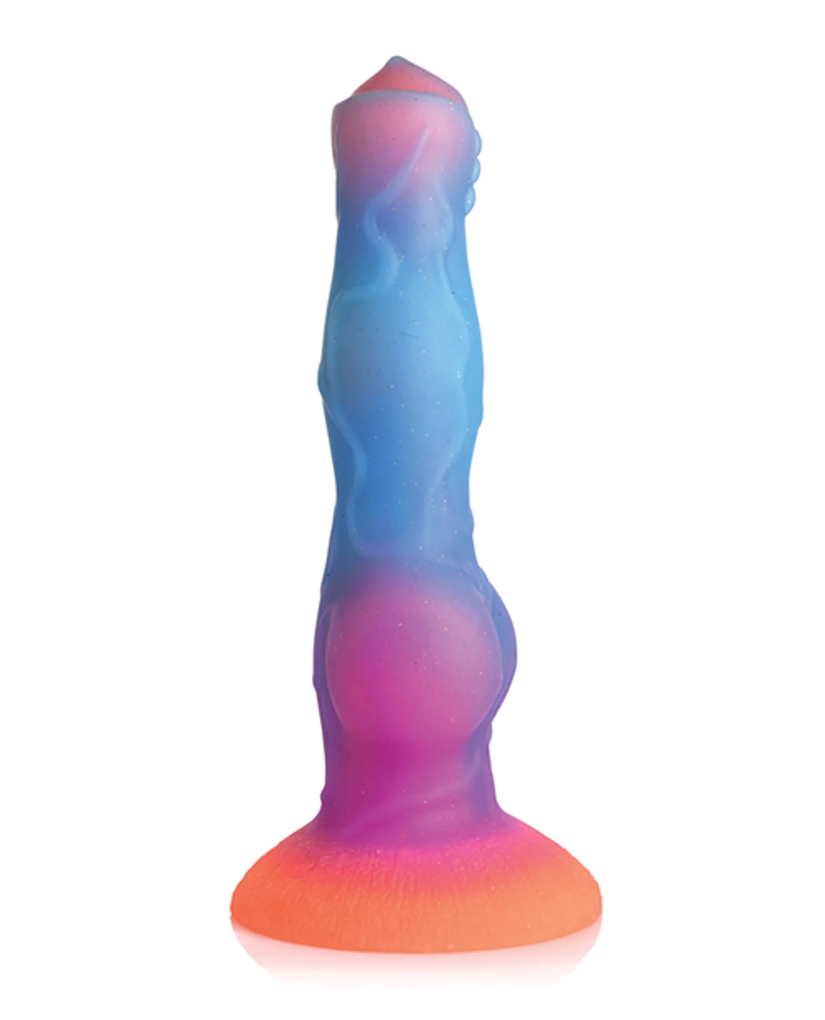 Space Cock Glow-In-The-Dark Silicone Dildo, 7.5" Insertable Length