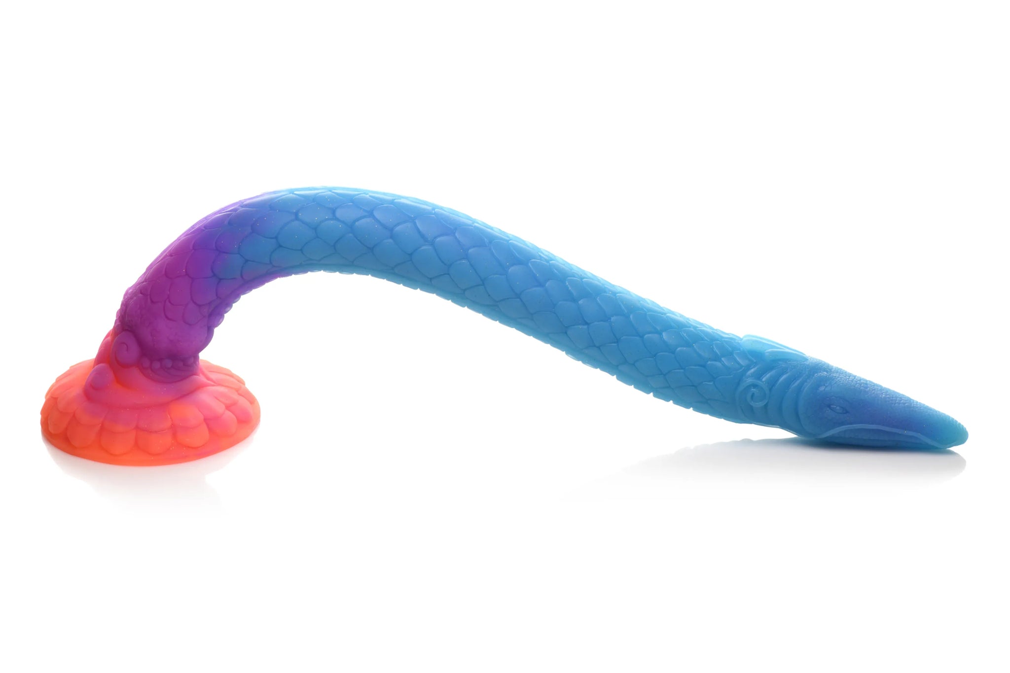 CREATURE COCKS MAKARA GLOW IN THE DARK SILICONE SNAKE DILDO