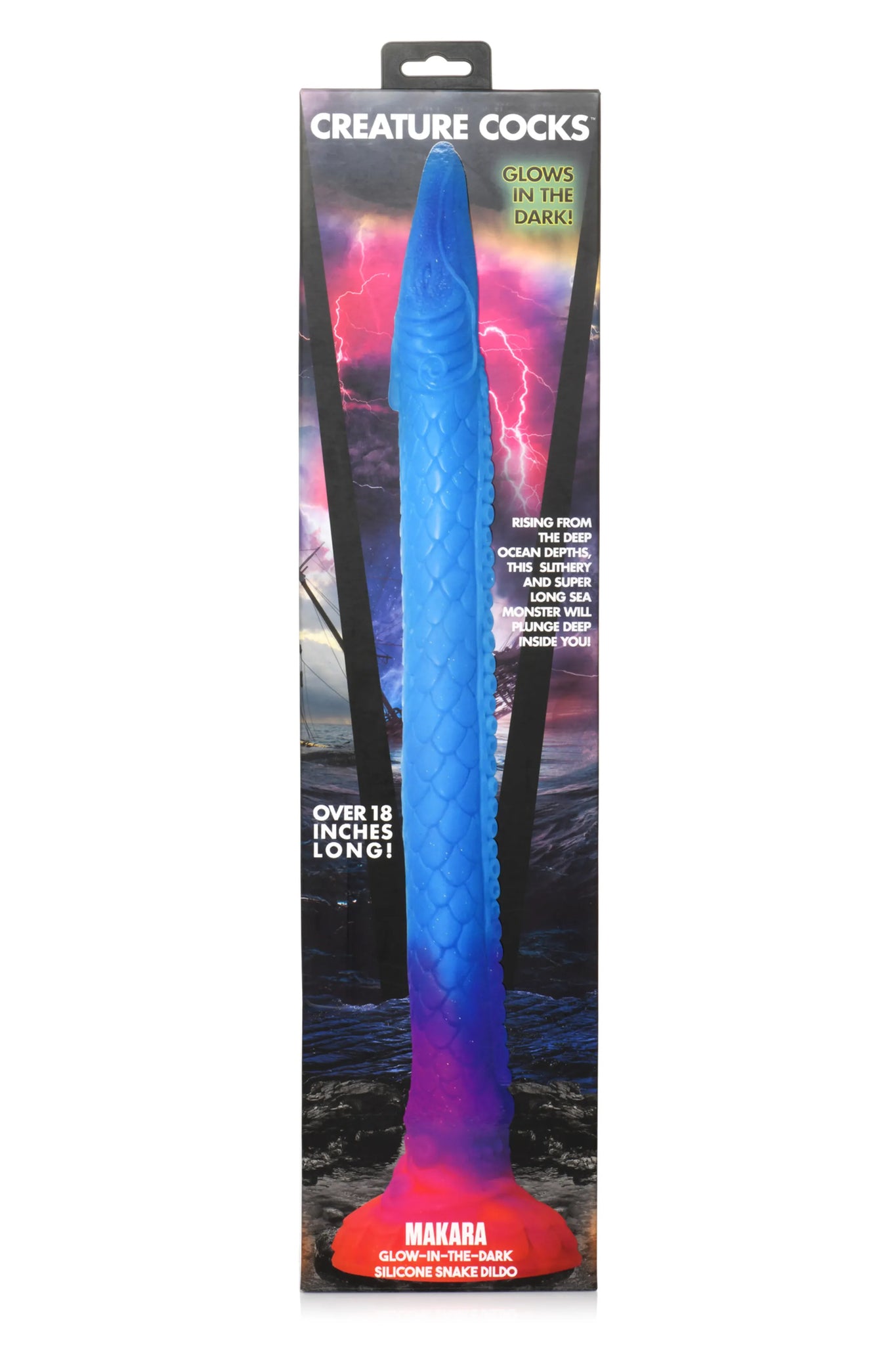 CREATURE COCKS MAKARA GLOW IN THE DARK SILICONE SNAKE DILDO