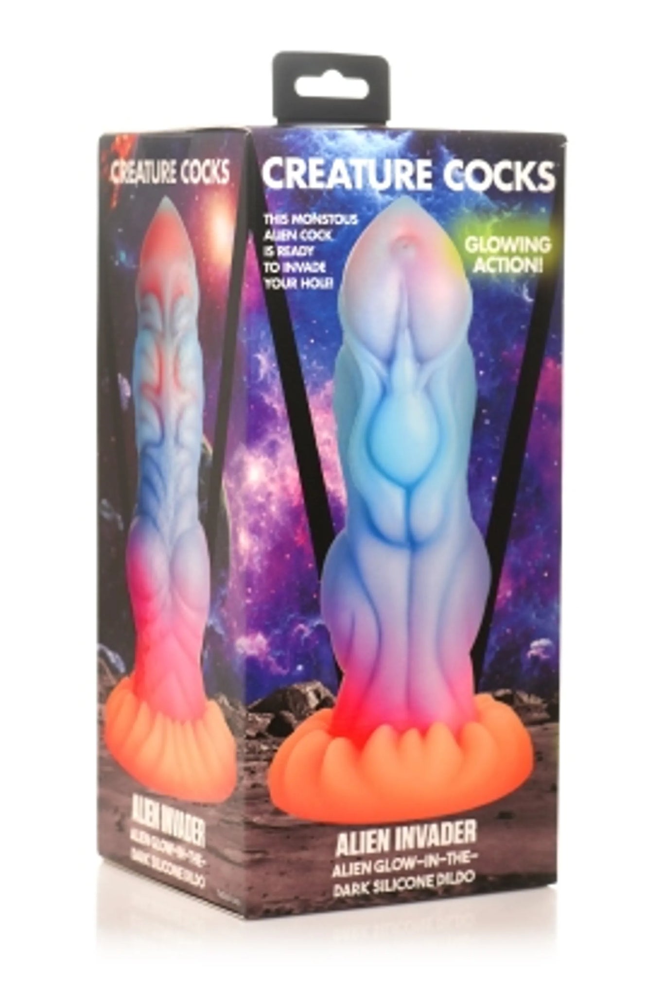 Alien Invader Glow-in-the-Dark Dildo - 7.2" Insertable Length