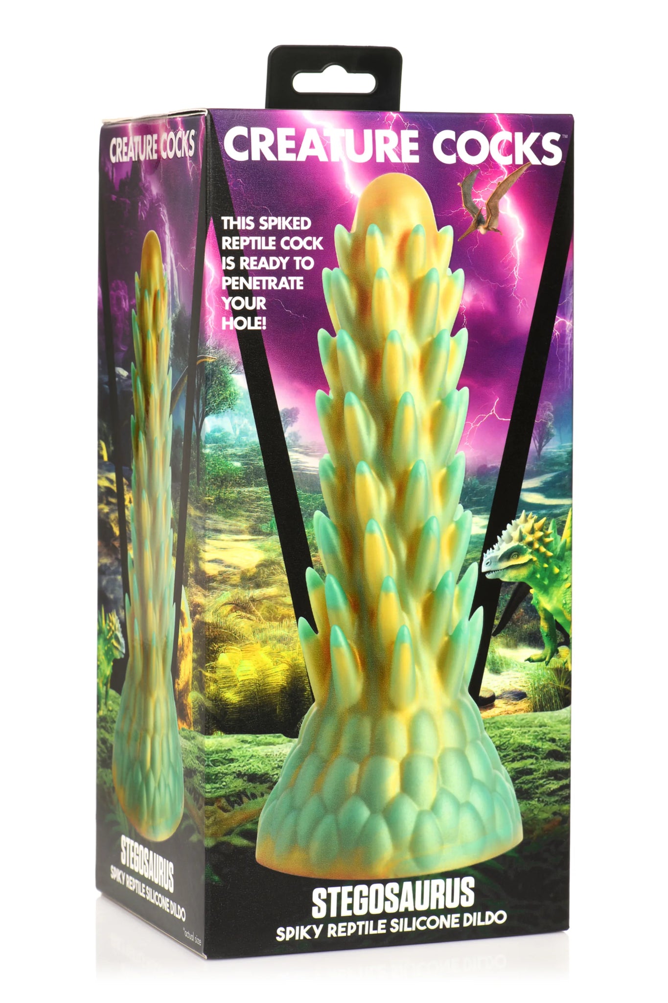 Stegosaurus Spiky Reptile Dildo - 6" Insertable Length