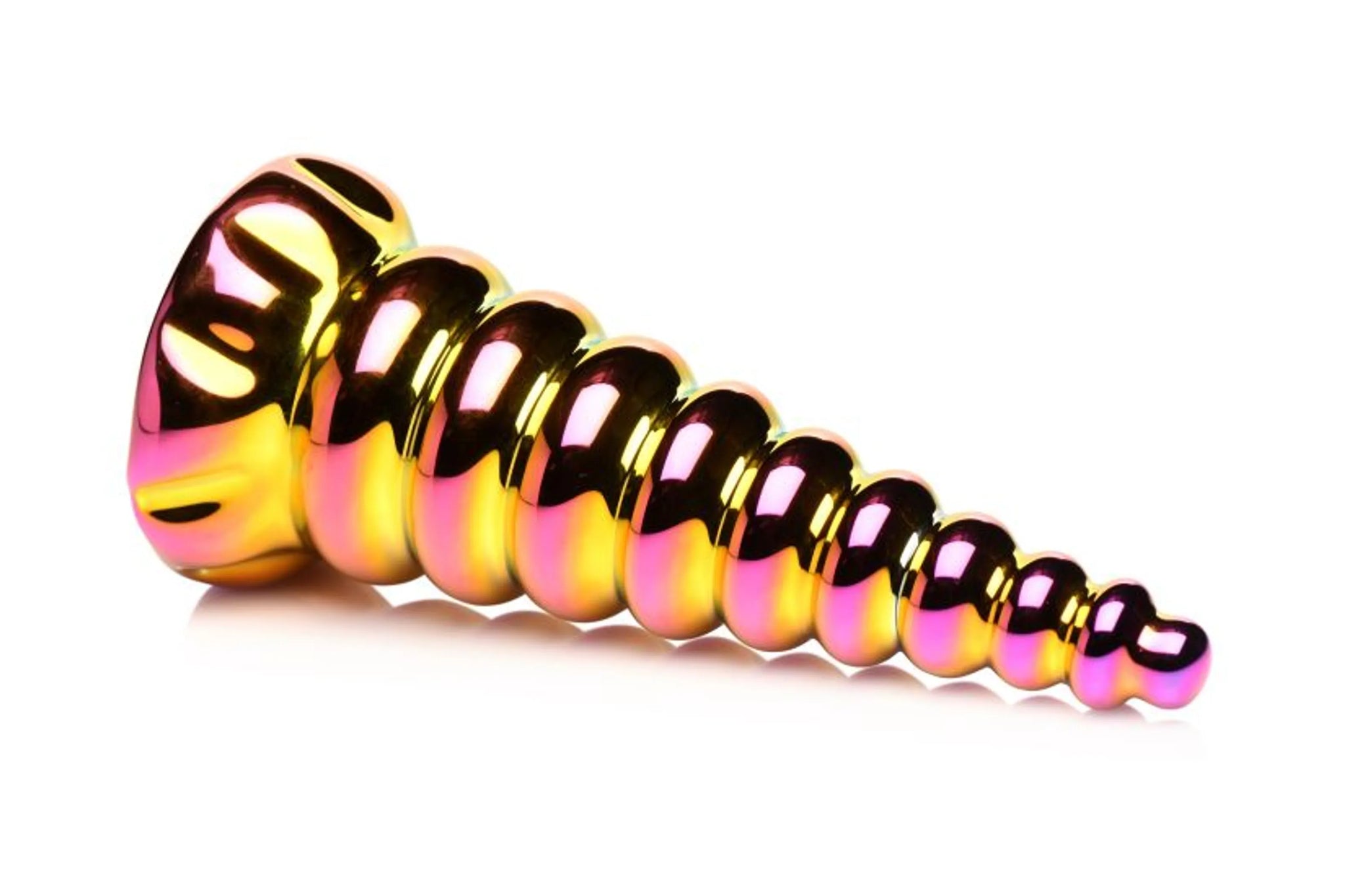 Twilight Rainbow Glass Unicorn Horn Dildo, 5.5" Insertable