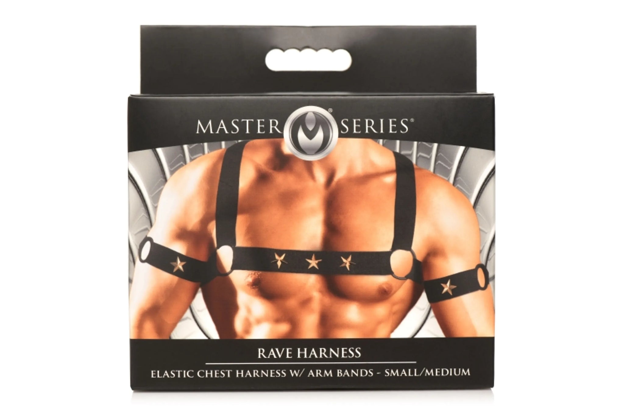 MASTER SERIES ELASTIC CHEST HARNESS W/ ARM BANDS S/M