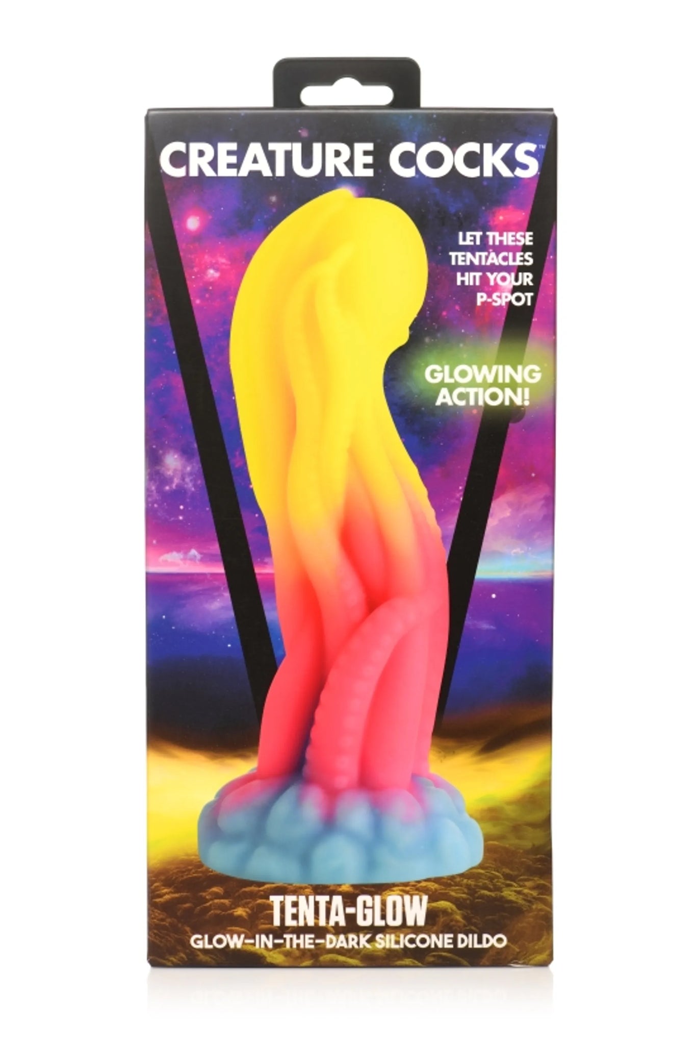 Creature Cocks Tenta-Glow Glow-in-the-Dark Dildo, 7.5" Insertable Length