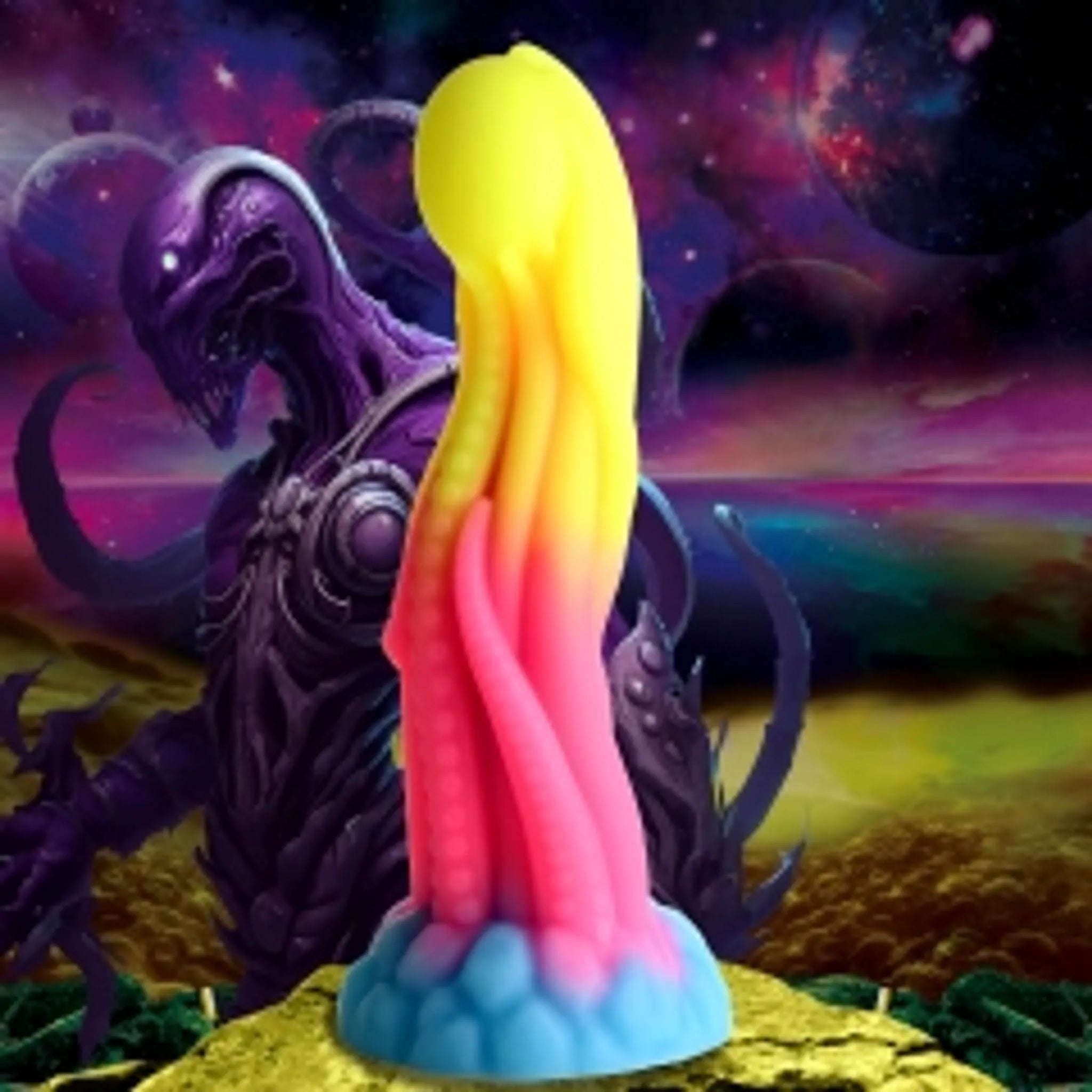 Creature Cocks Tenta-Glow Glow-in-the-Dark Dildo, 7.5" Insertable Length