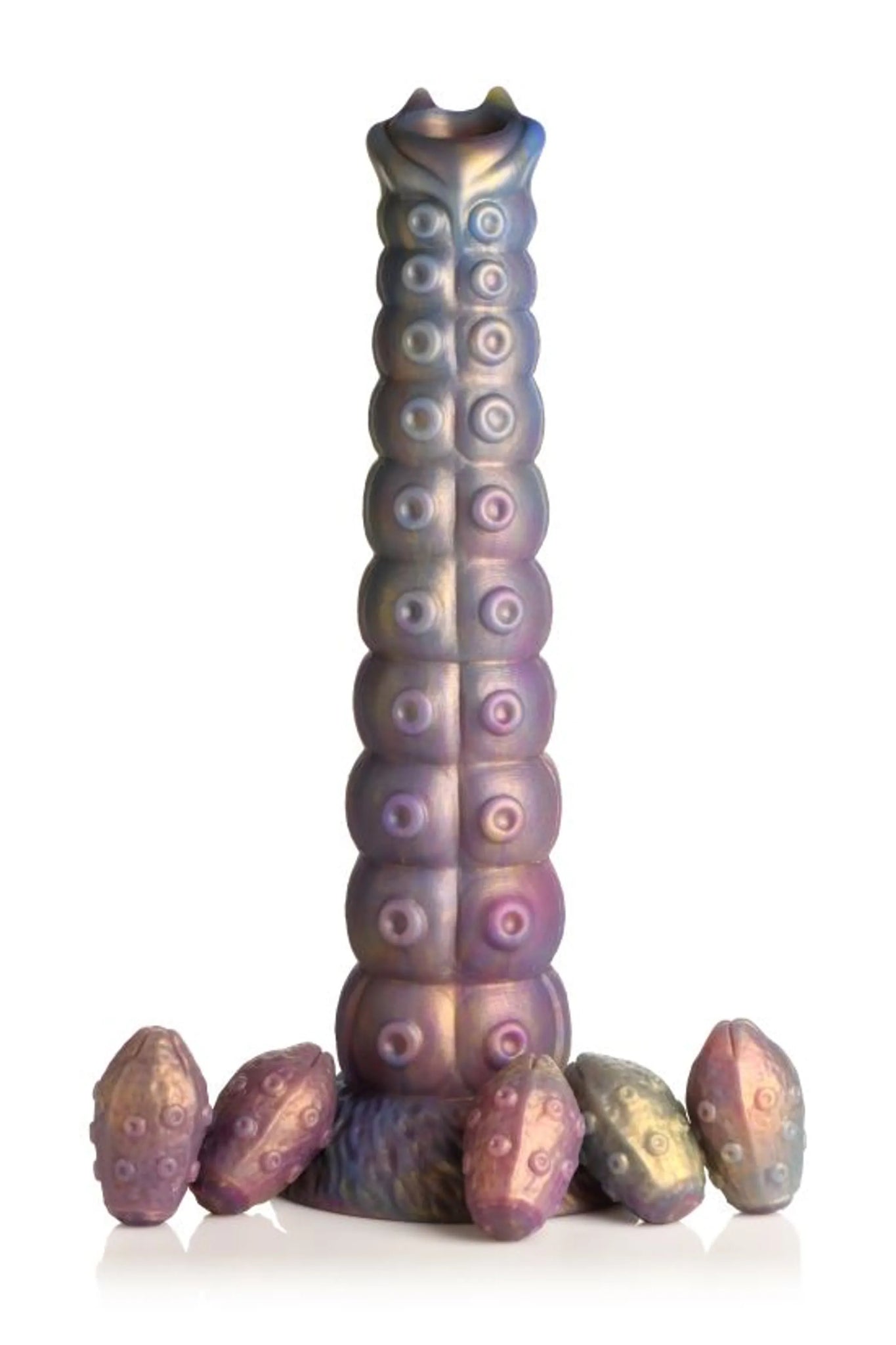 Deep Invader Tentacle Ovipositor Silicone Dildo with Eggs - 7.6" Insertable Length