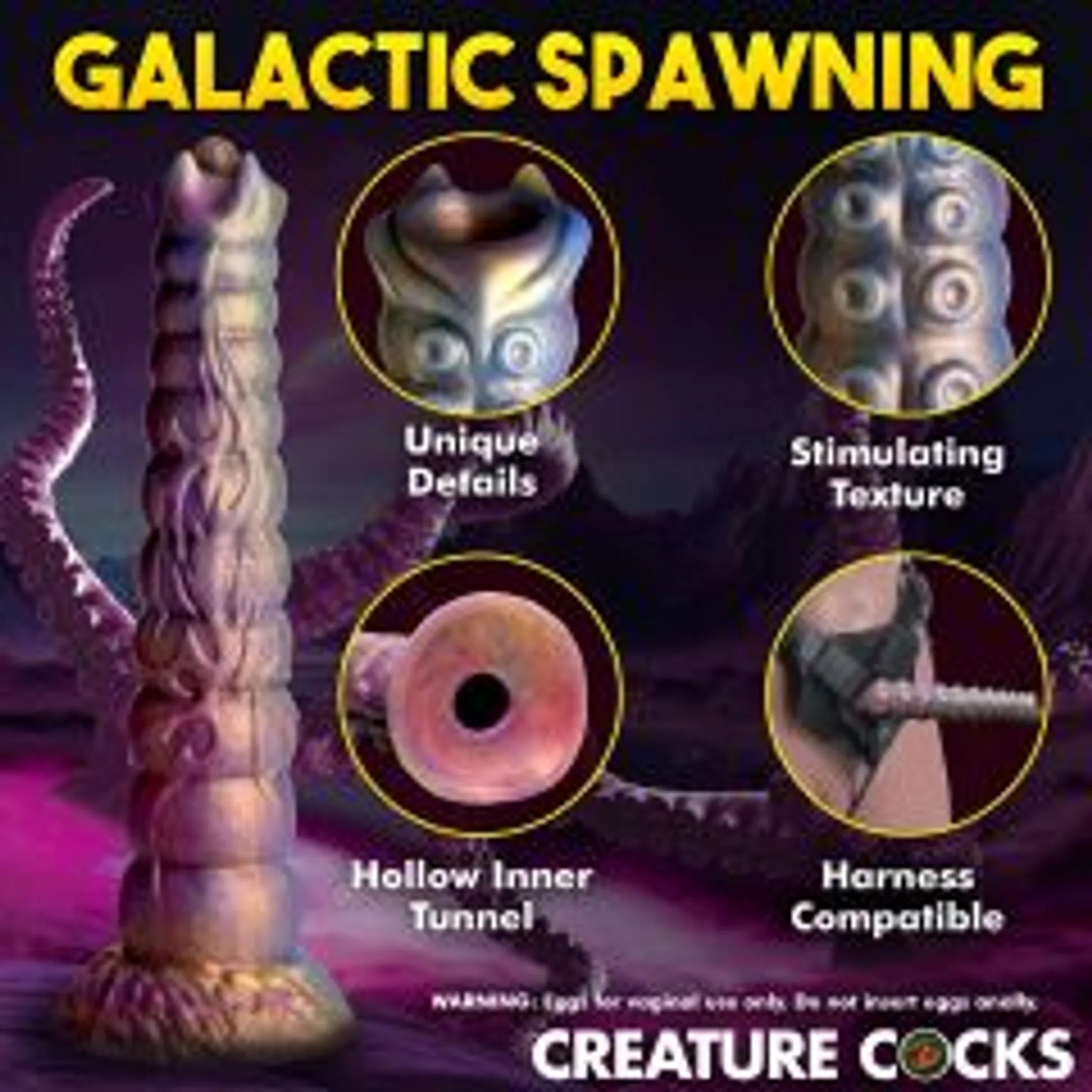 Deep Invader Tentacle Ovipositor Silicone Dildo with Eggs - 7.6" Insertable Length