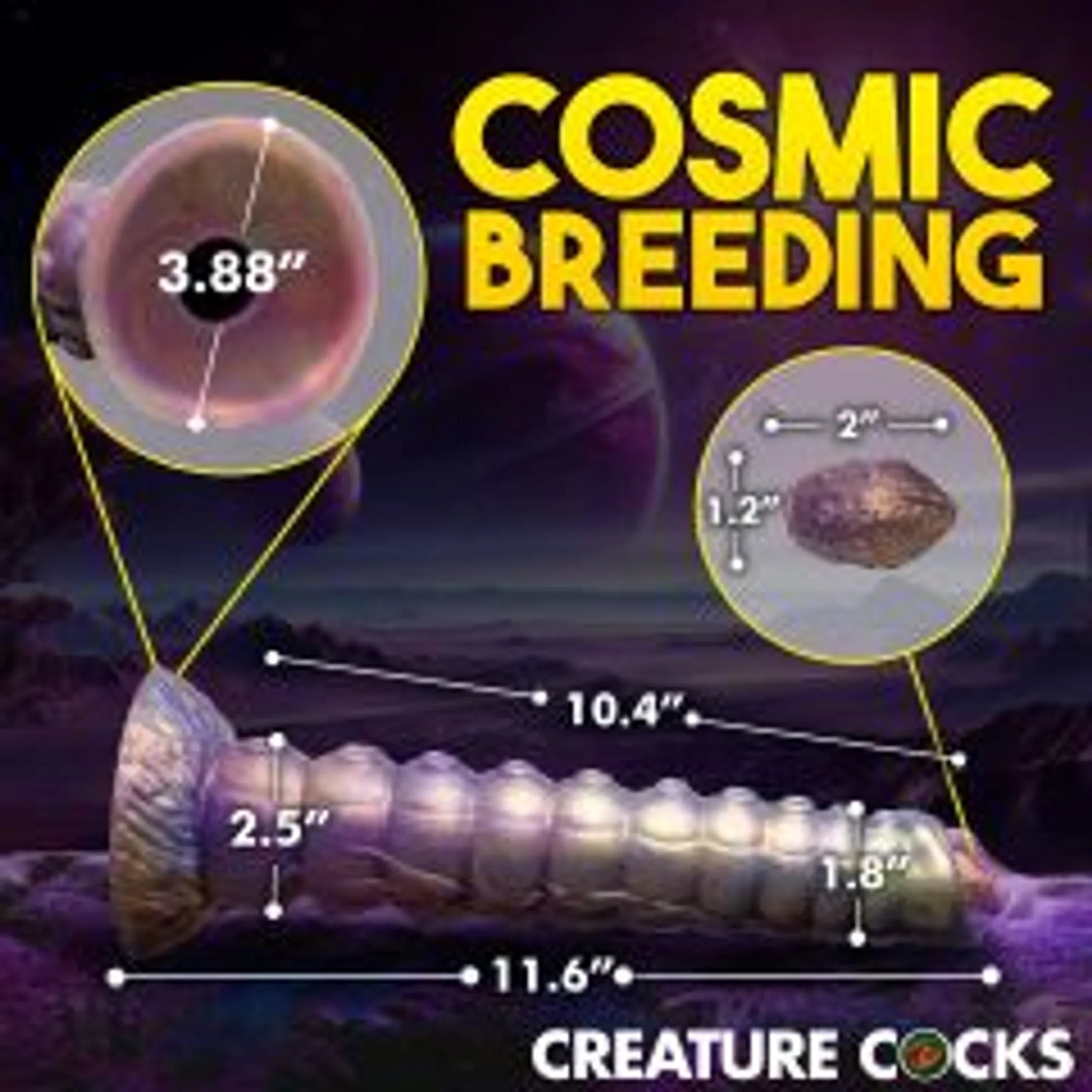 Deep Invader Tentacle Ovipositor Silicone Dildo with Eggs - 7.6" Insertable Length