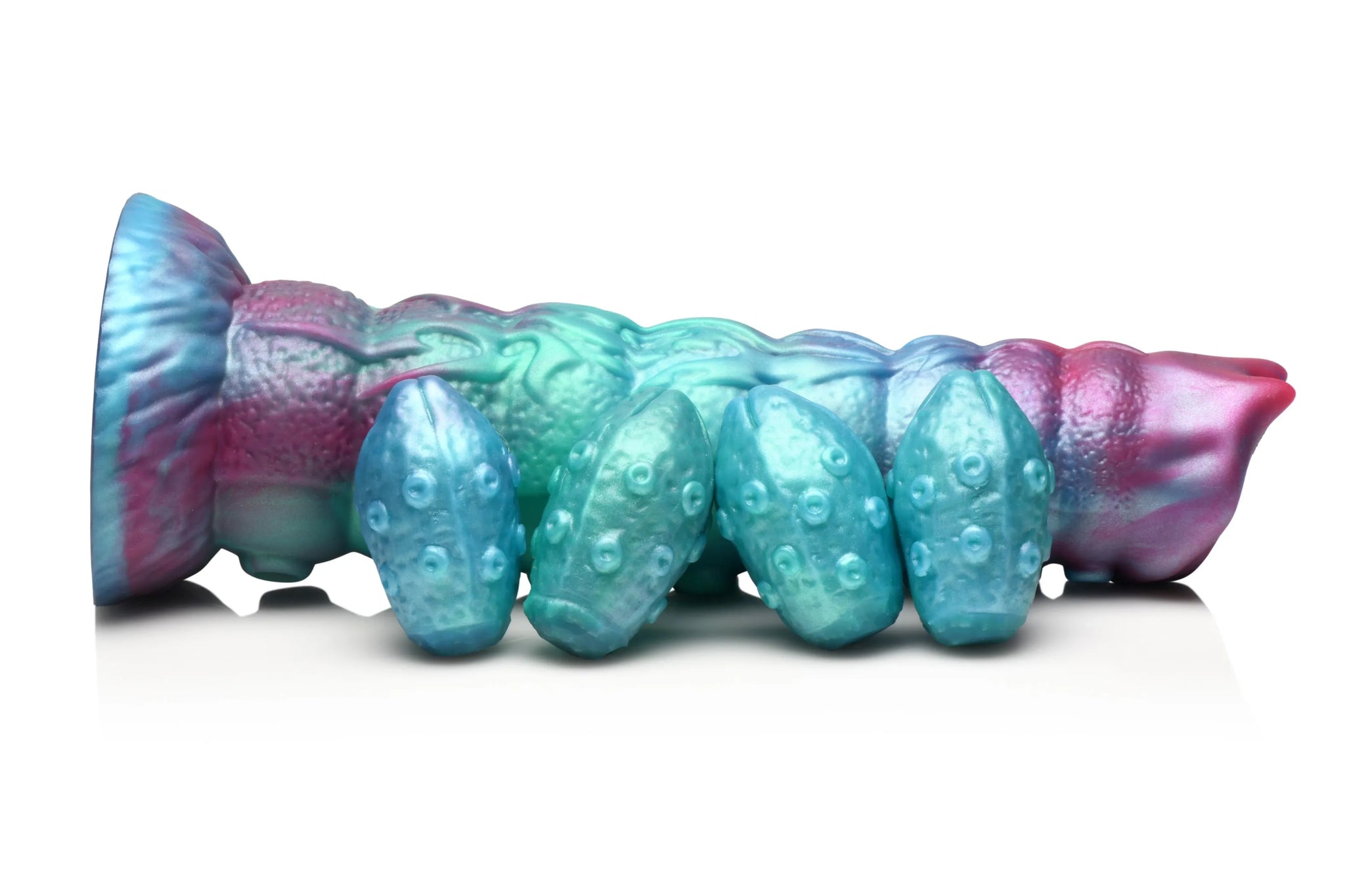 Galactic Breeder Silicone Dildo with Squishy Eggs, 8.1" Insertable