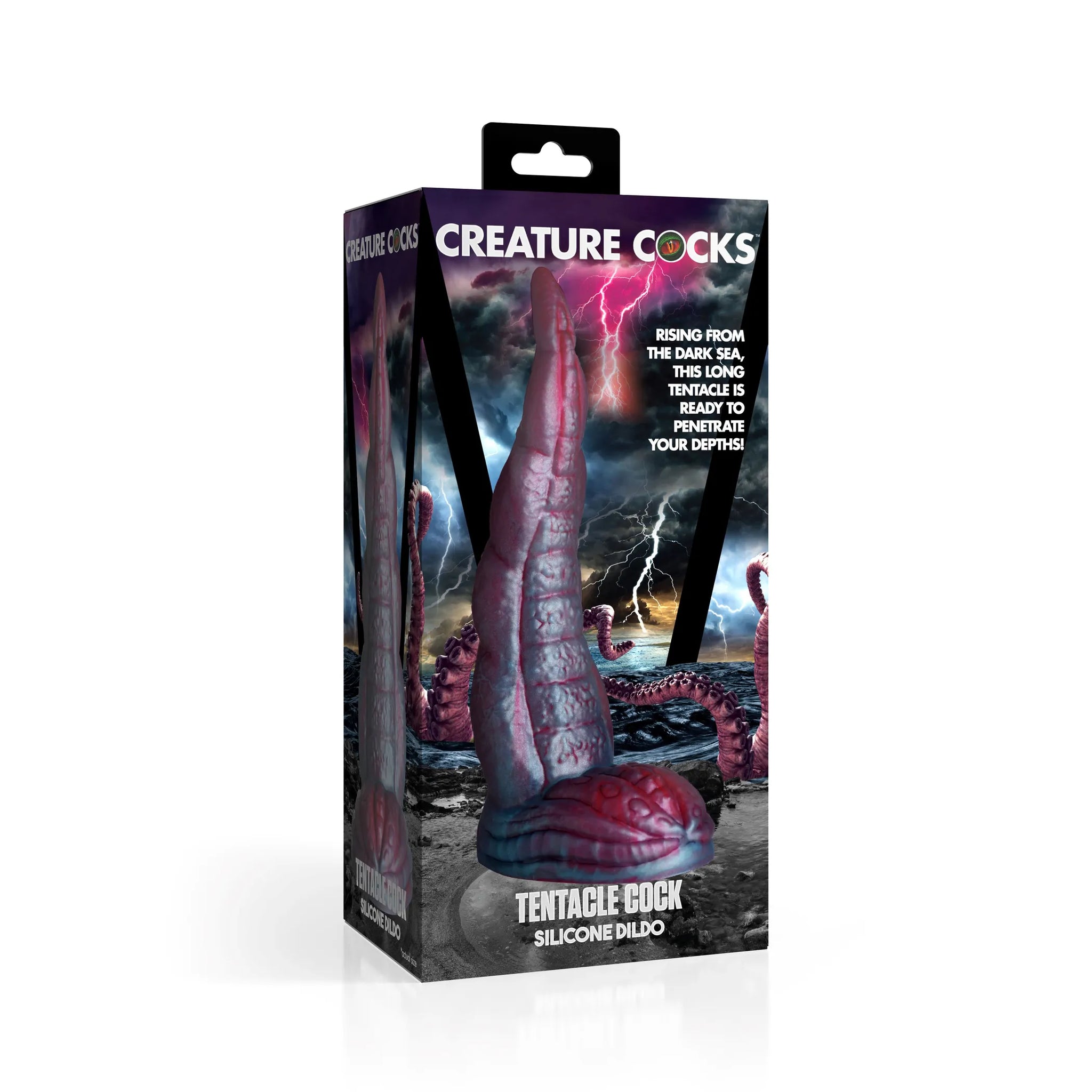 Tentacle Silicone Dildo with Suction Base, 7.5" Insertable Length