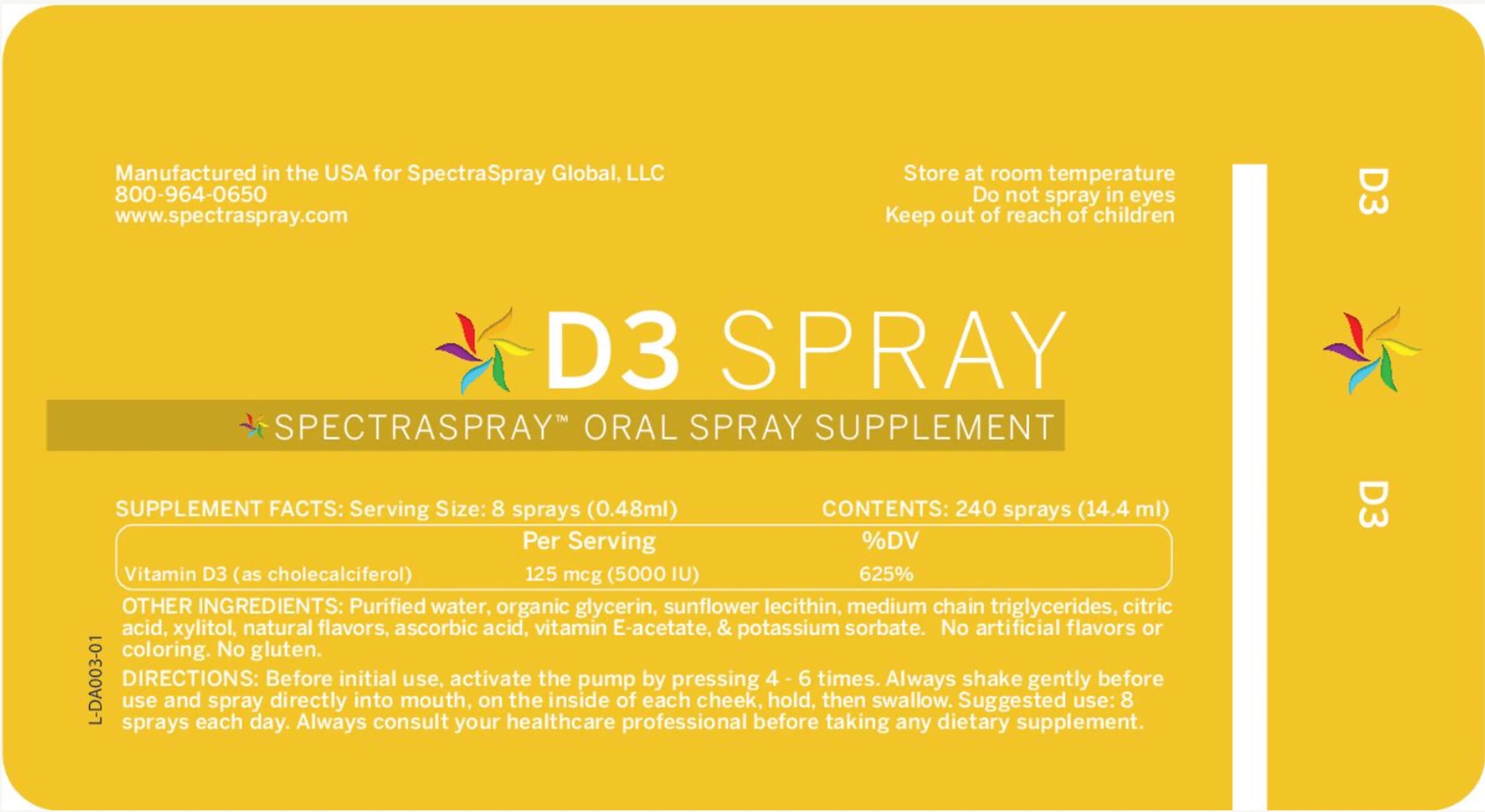 Vitamin D3 Oral Spray Vitamin by SpectraSpray