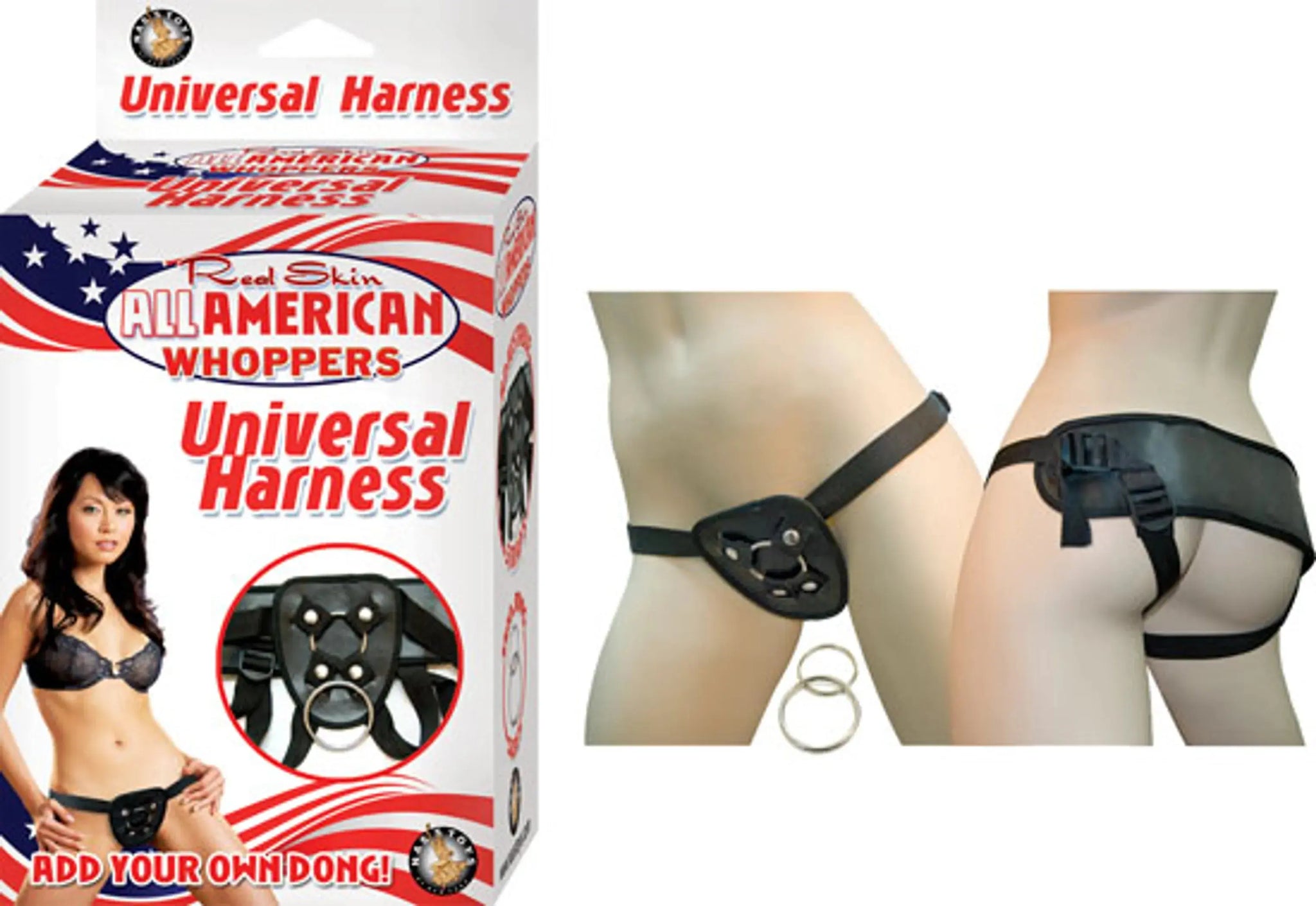 ALL AMERICAN WHOPPERS UNIVERSAL HARNESS BLACK Nasstoys
