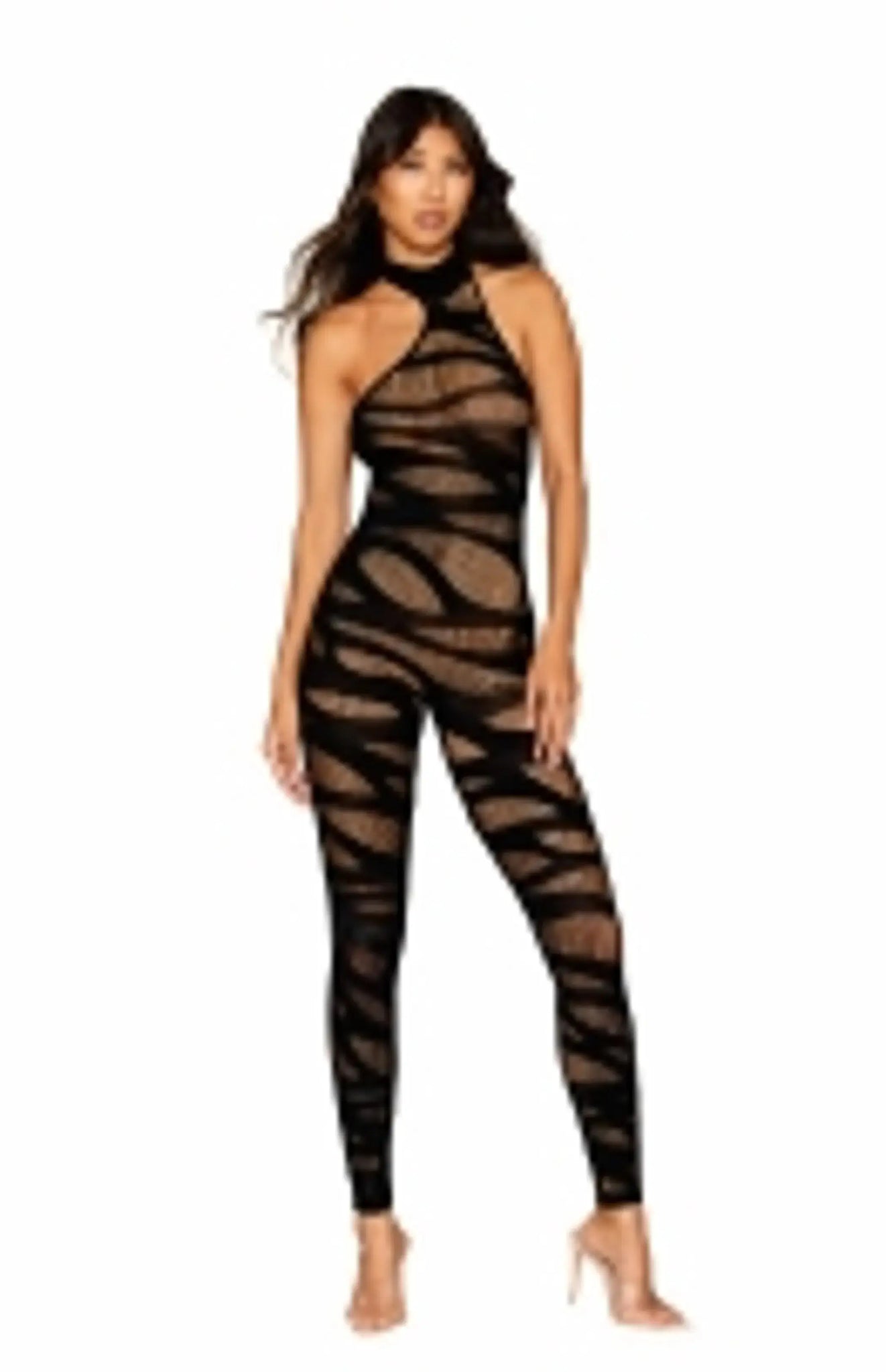 ASYMMETRICAL BODYSTOCKING OPAQUE BLACK O/S Dream Girl Lingerie