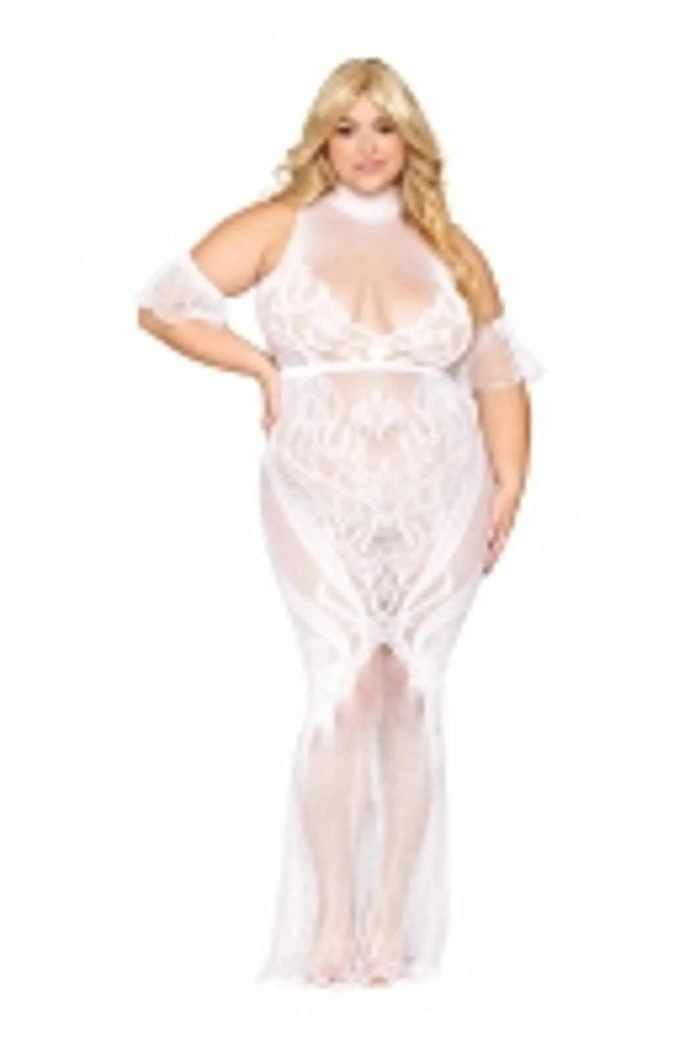 BODYSTOCKING GOWN WHITE Q/S Dream Girl Lingerie