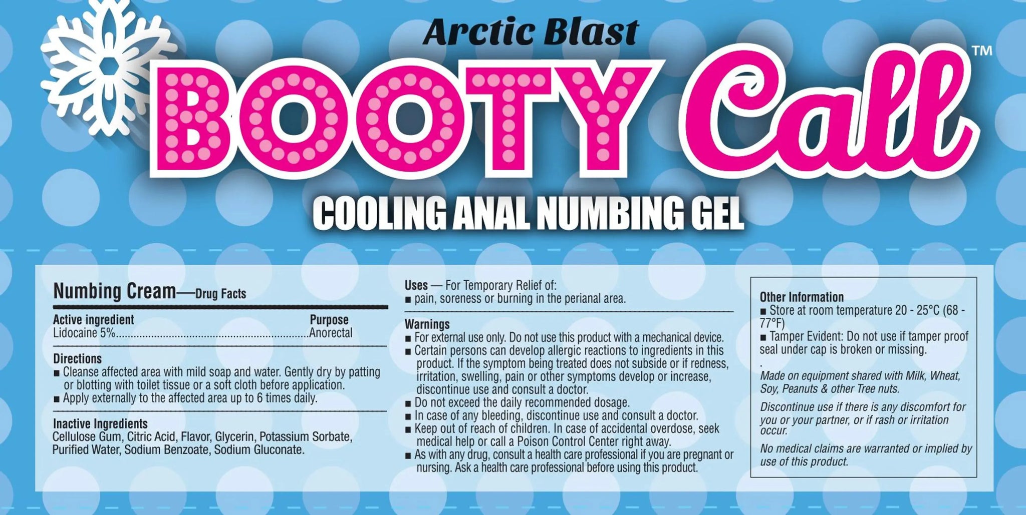 BOOTY CALL ARCTIC BLAST ANAL NUMBING & COOLING GEL Little Genie