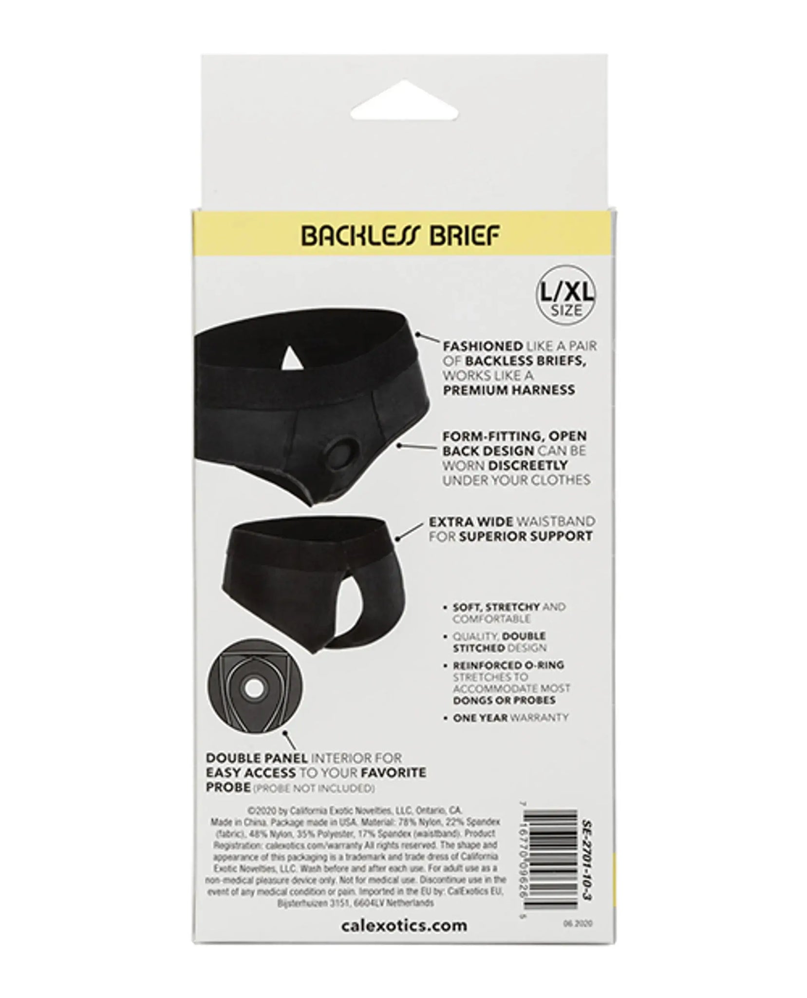 BOUNDLESS BACKLESS BRIEF HARNESS BLACK California Exotic Novelties