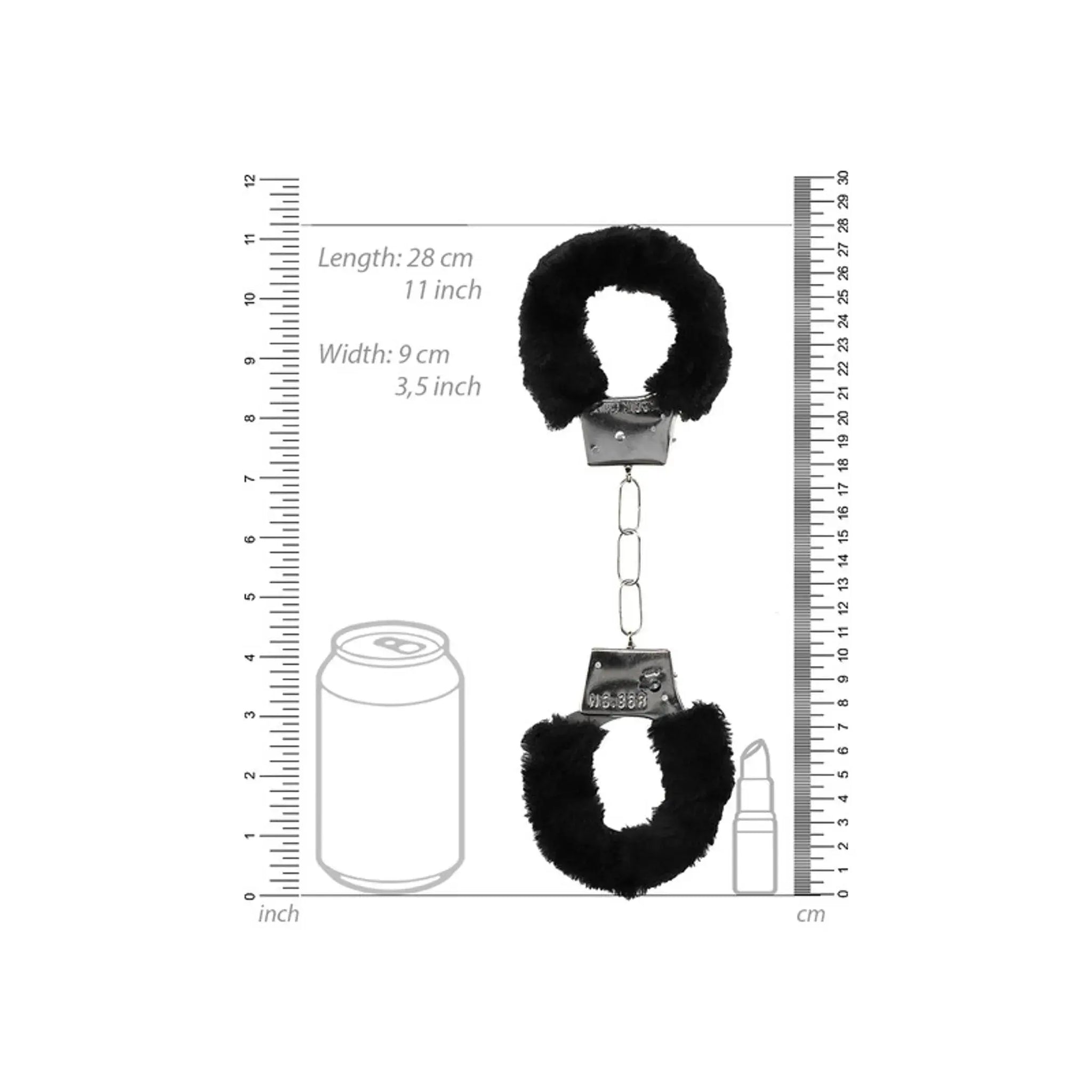 B&W PLEASURE FURRY HAND CUFFS W/ QUICK RELEASE BUTTON SHOTS AMERICA