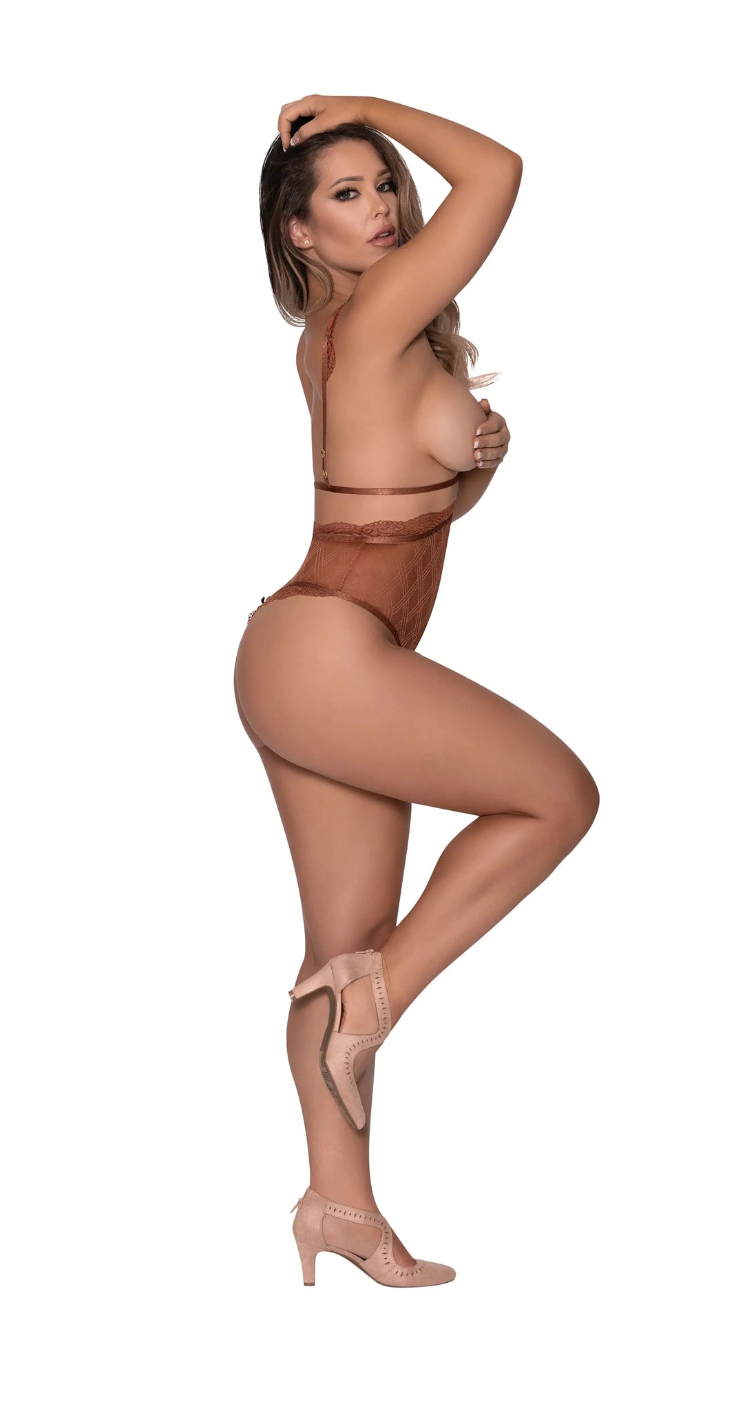 CARAMEL KISS CUPLESS TEDDY CARAMEL Magic Silk Lingerie