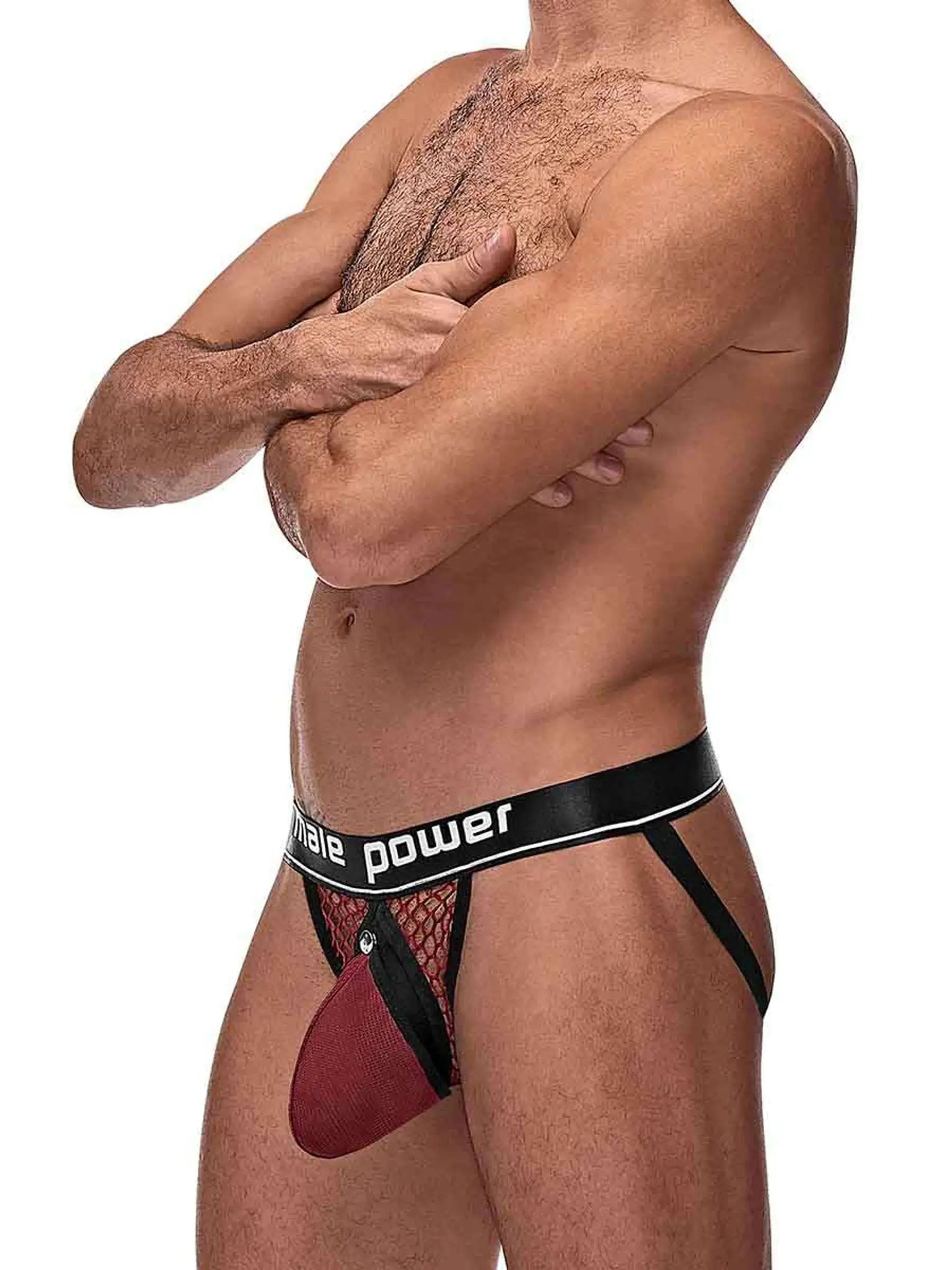 COCK PIT COCK RING JOCK BURGUNDY Male Power Lingerie
