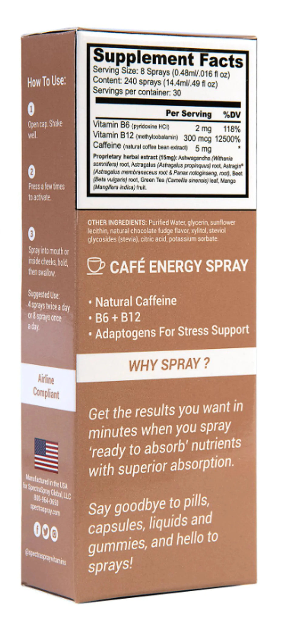 Cafe Energy Oral Spray Supplement by SpectraSpray SpectraSpray Global