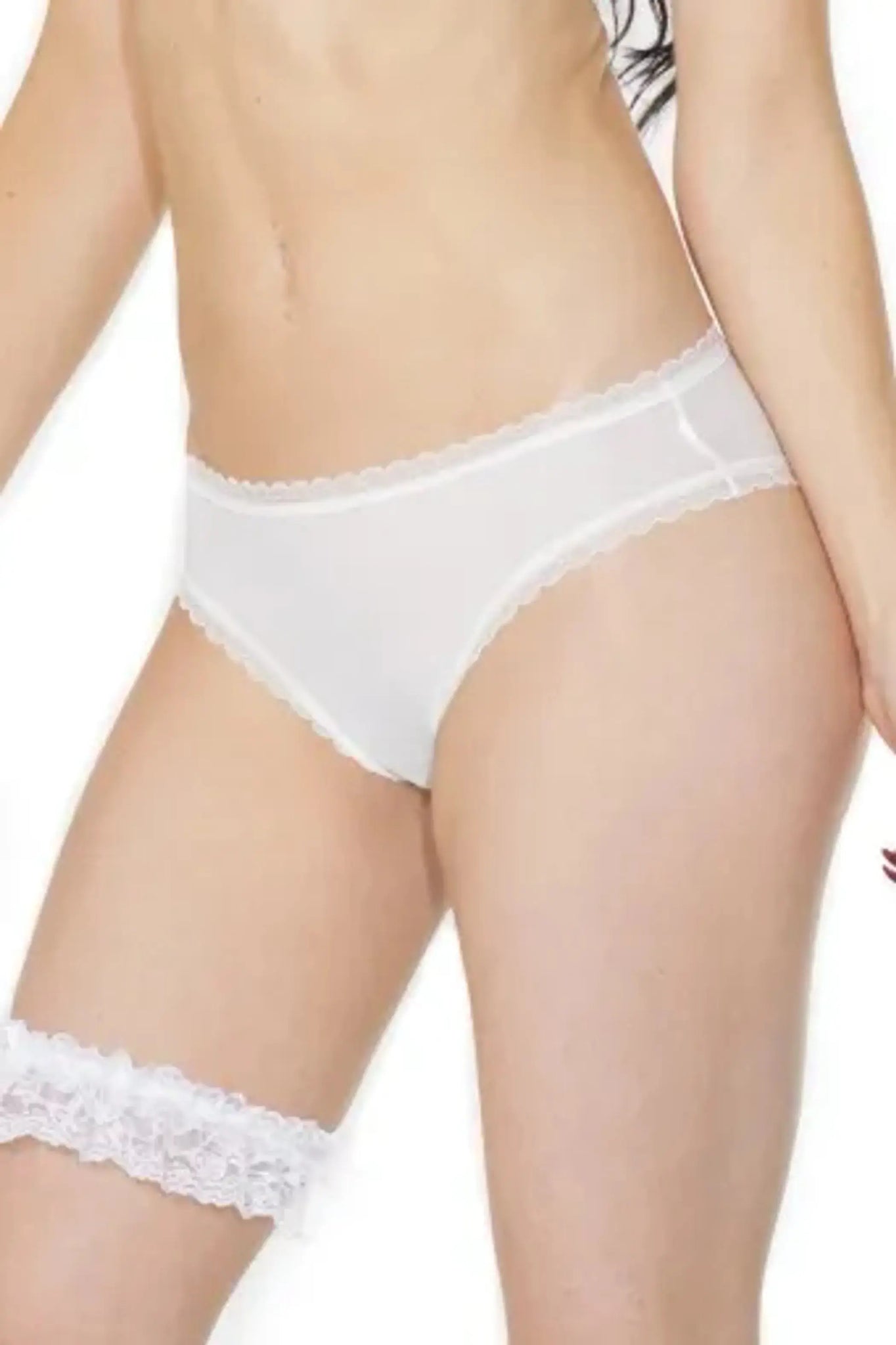 Coquette Bridal Mesh Crotchless Panty With Tulle Veil Coquette