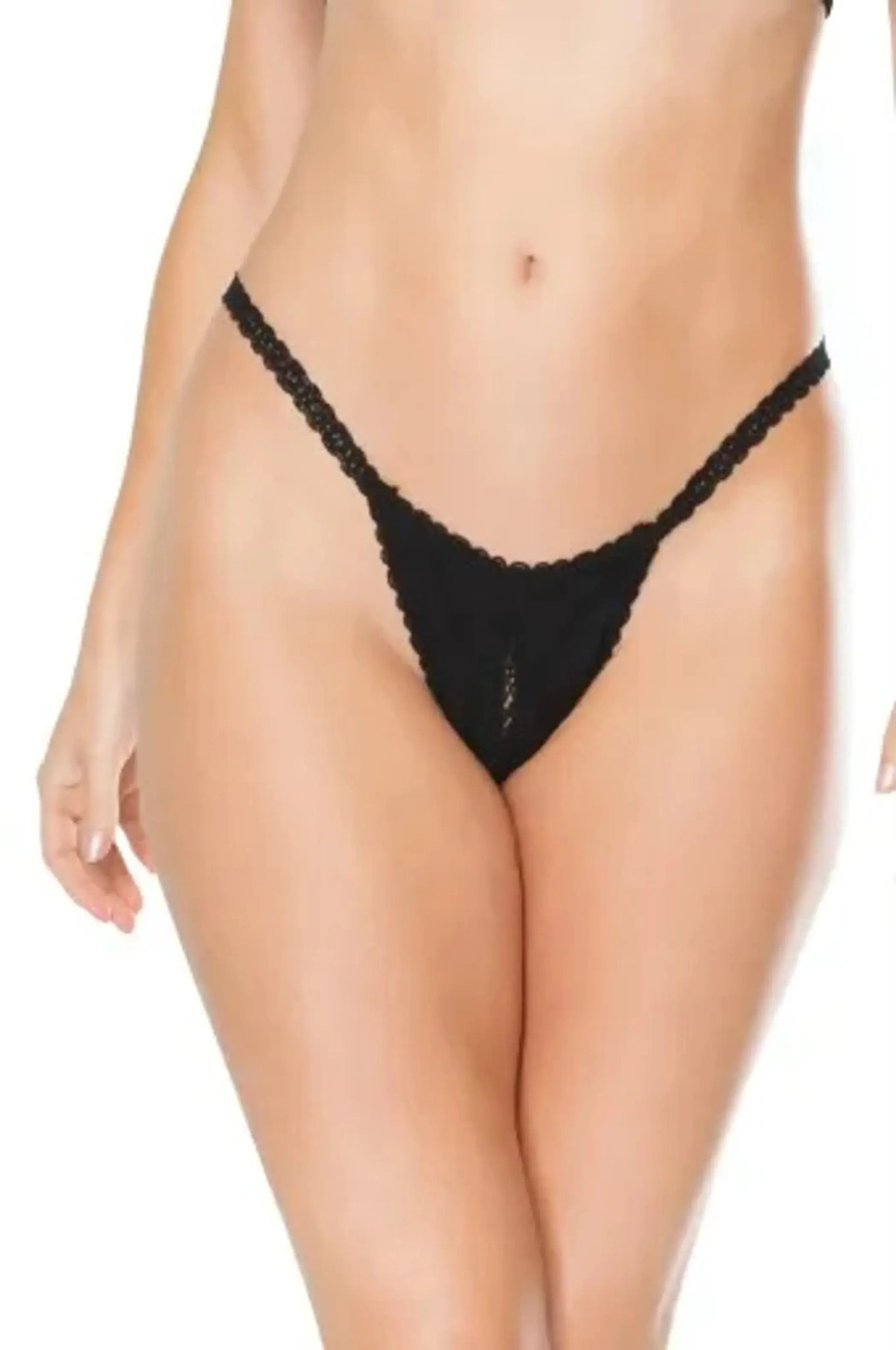 Coquette Crotchless Thong - Color: Black | Pack Of: 1 | Style: Legacy Coquette