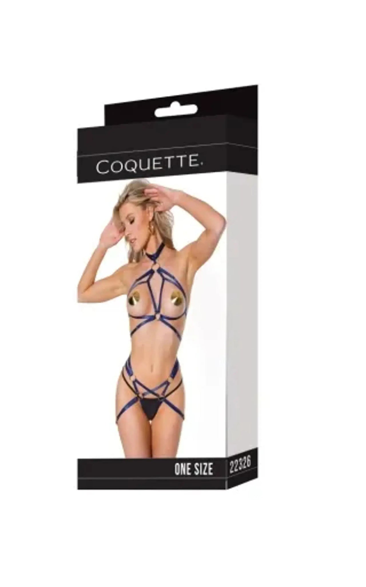Coquette Harness Halter Top & Crotchless Panty Coquette