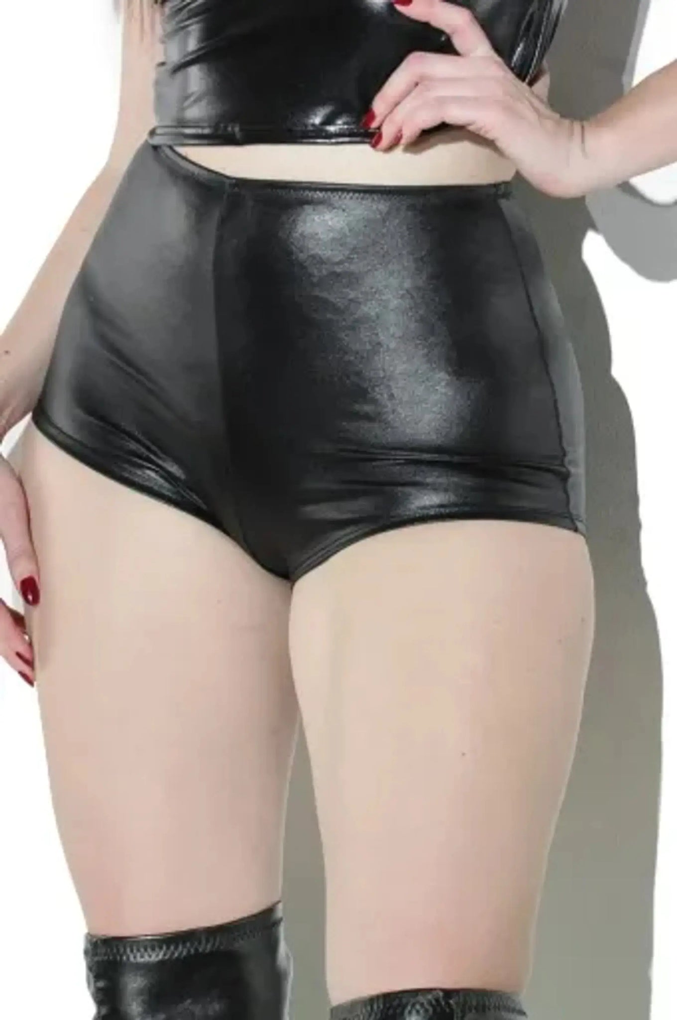 Coquette Wetlook High Waisted Booty Short Coquette