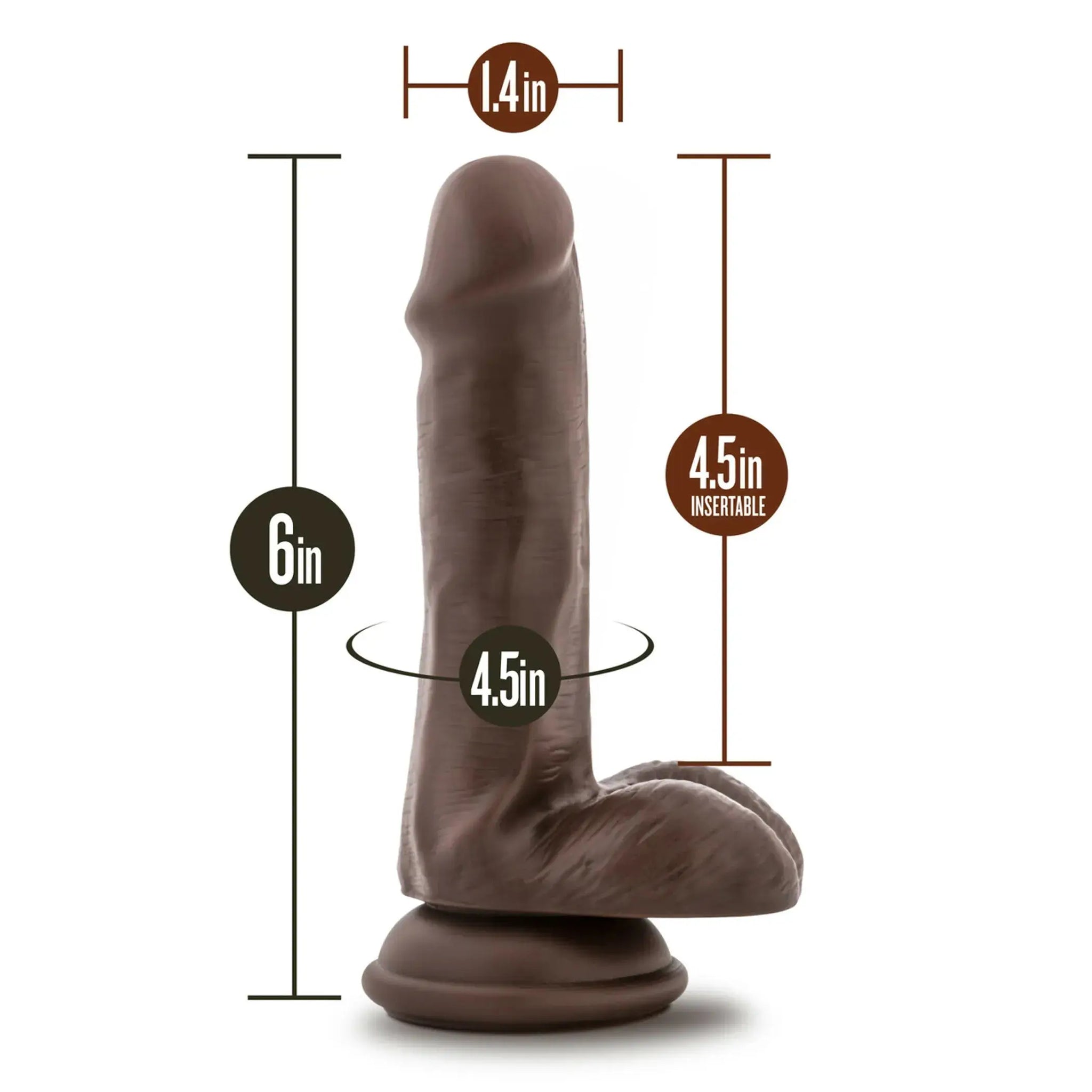 DR SKIN SILICONE DR DANIEL 6IN DILDO CHOCOLATE Blush Novelties