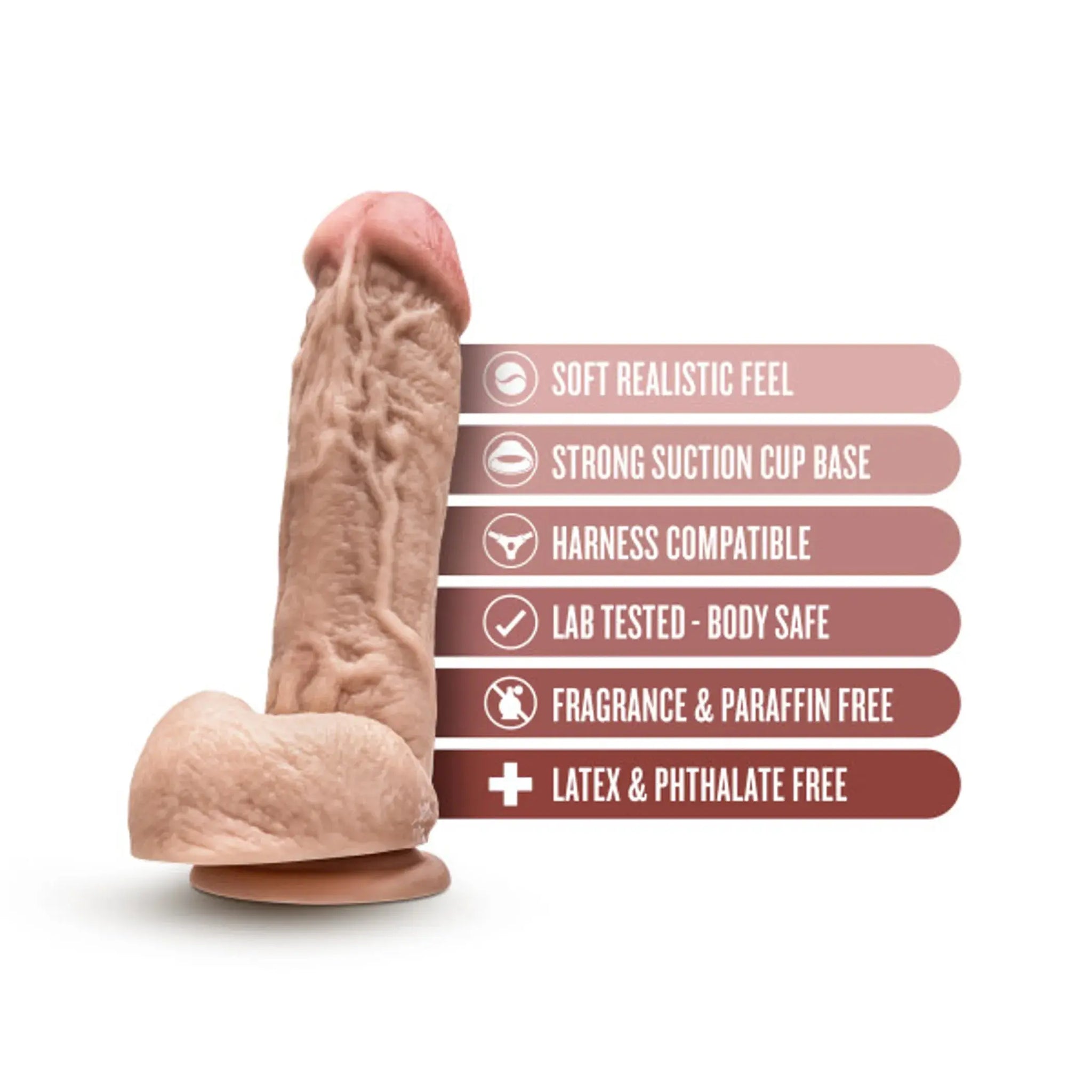 DR. SKIN DR. D 8.5 IN DILDO W/ BALLS BEIGE Blush Novelties