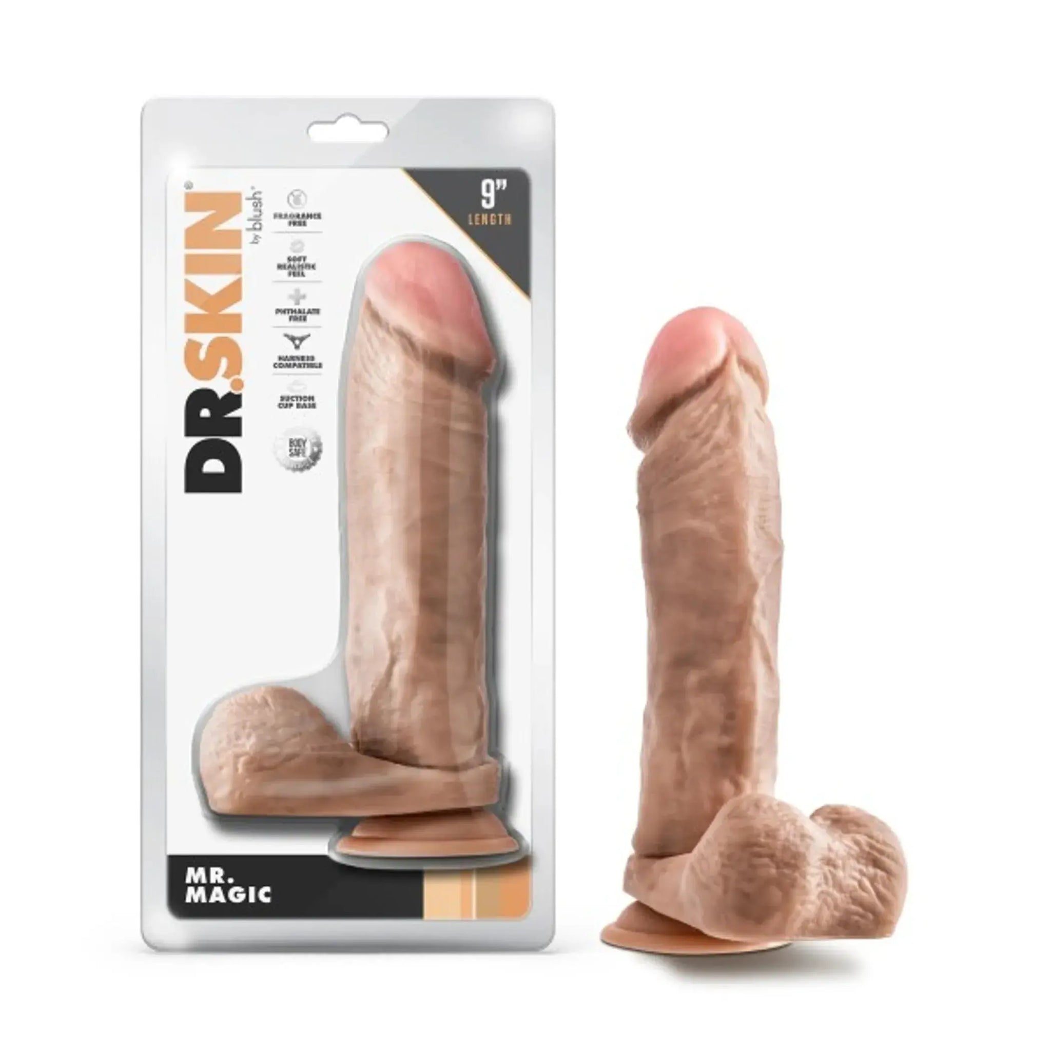 DR. SKIN MR. MAGIC 9IN DILDO W/ BALLS BEIGE Blush Novelties