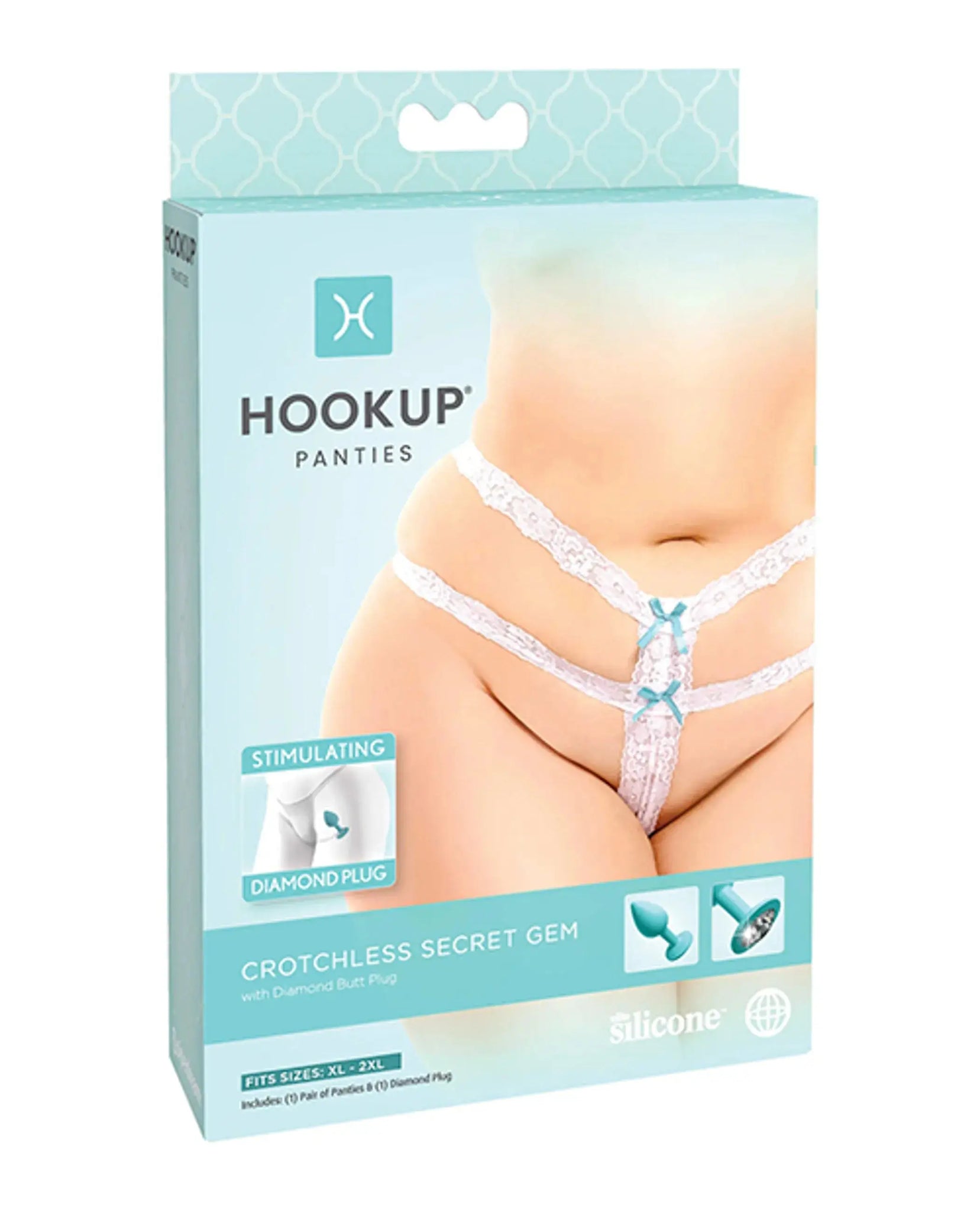 (D) HOOKUP PANTIES SECRET GEM XL-XXL Pipedream Products