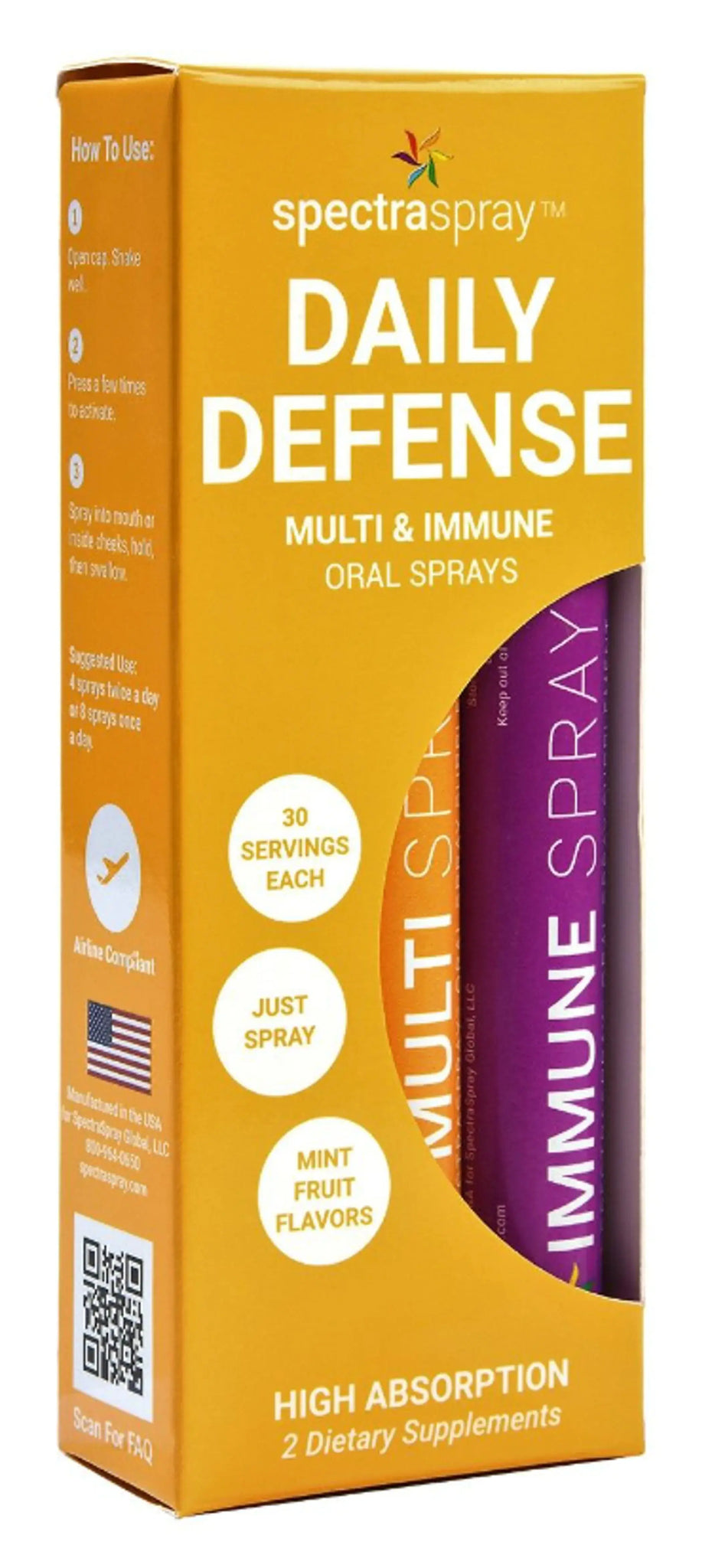Daily Defense Oral Spray Vitamin Kit by SpectraSpray - Multi + Immune SpectraSpray Global