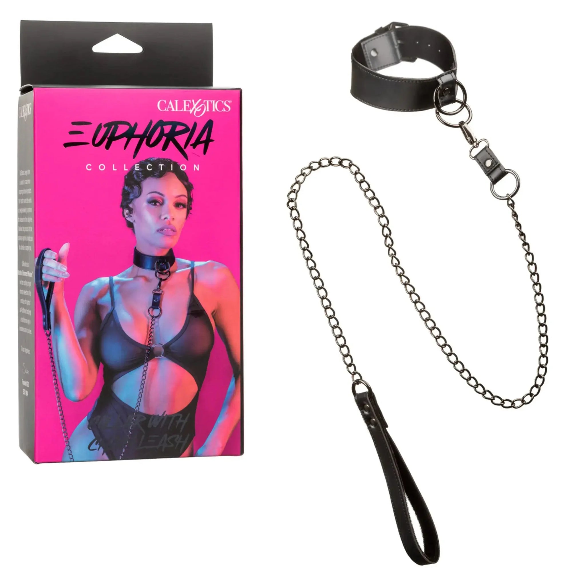 EUPHORIA COLLAR W/ CHAIN LEASH California Exotic Novelties