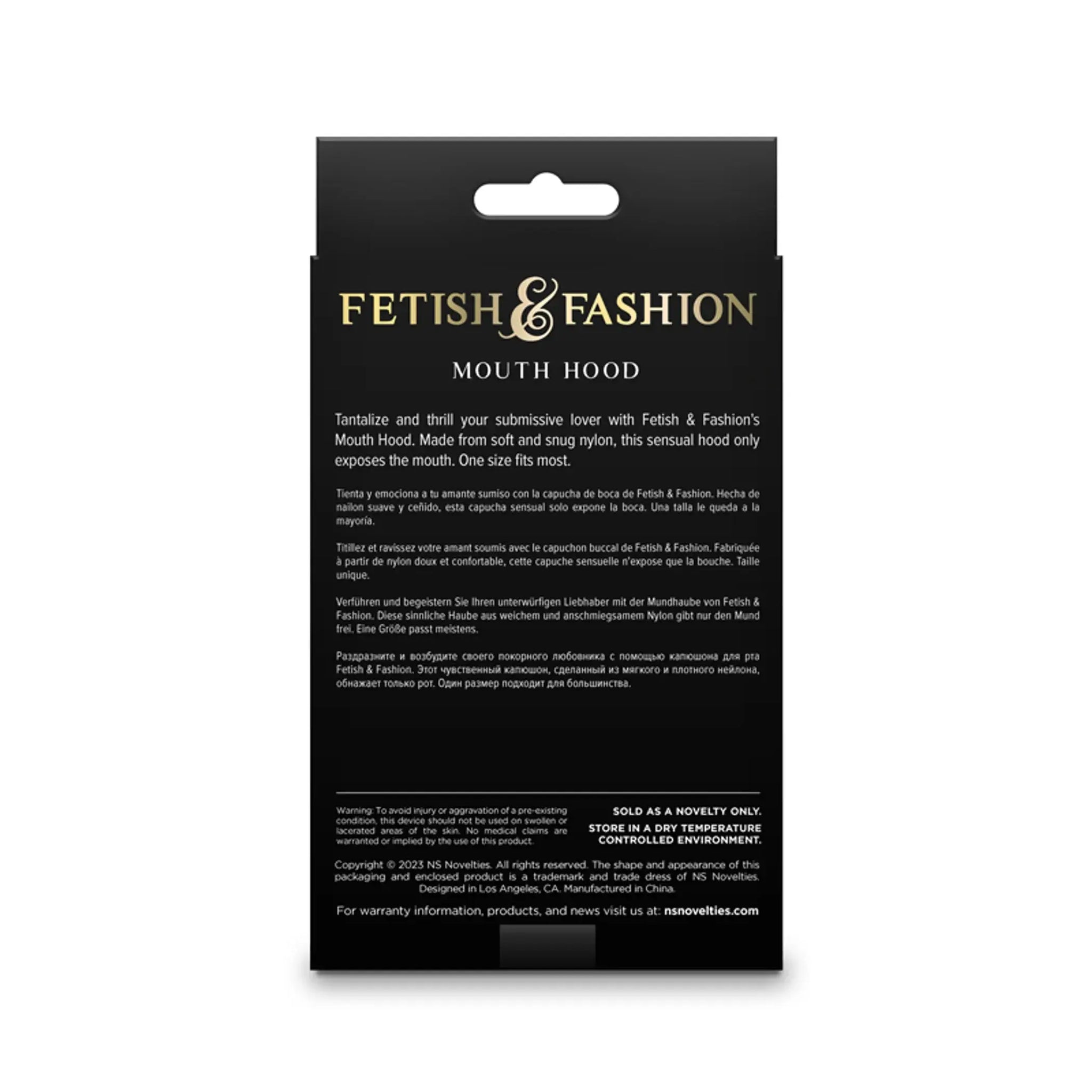 FETISH & FANTASY MOUTH HOOD WHITE NS Novelties