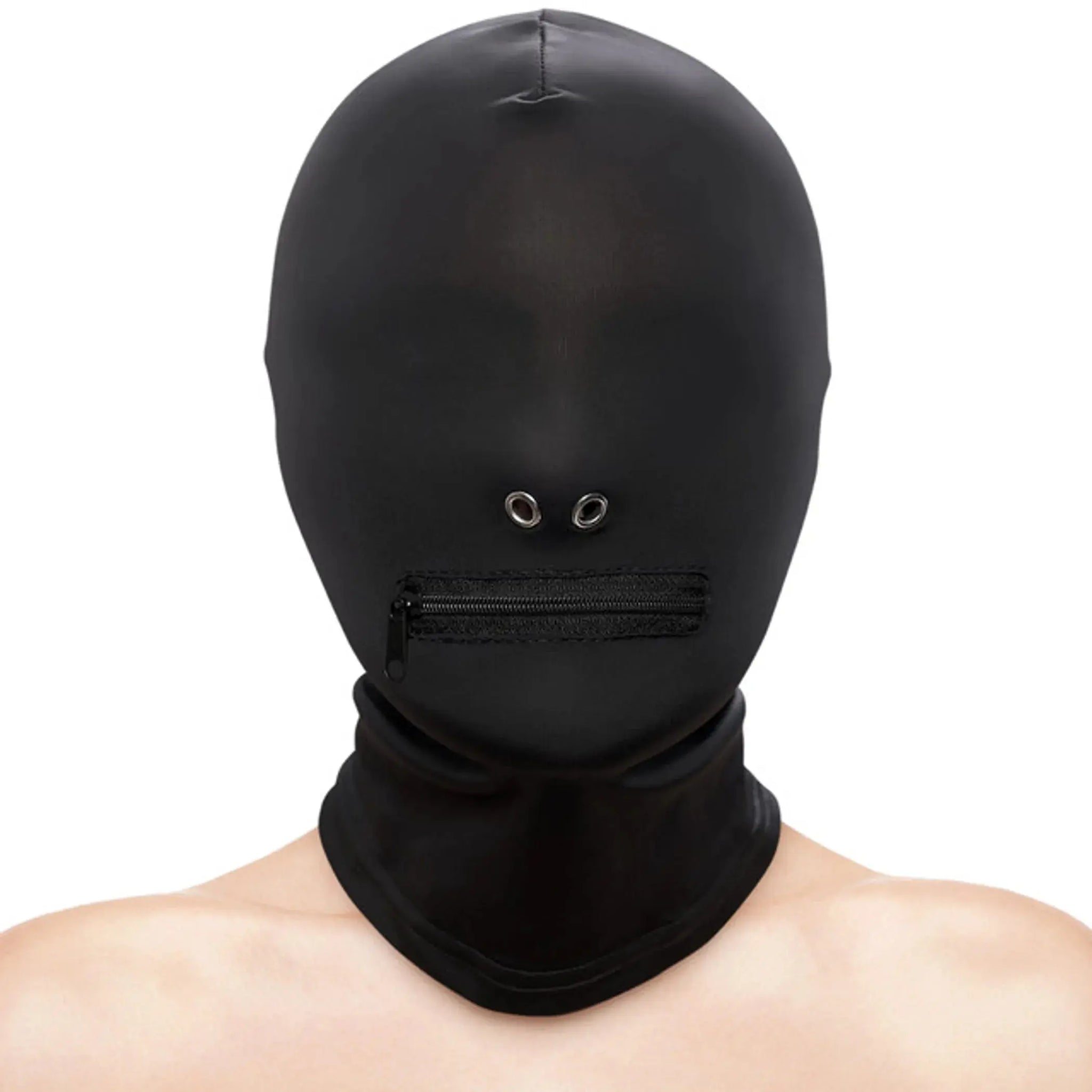 FETISH & FANTASY ZIPPERED MOUTH HOOD BLACK NS Novelties