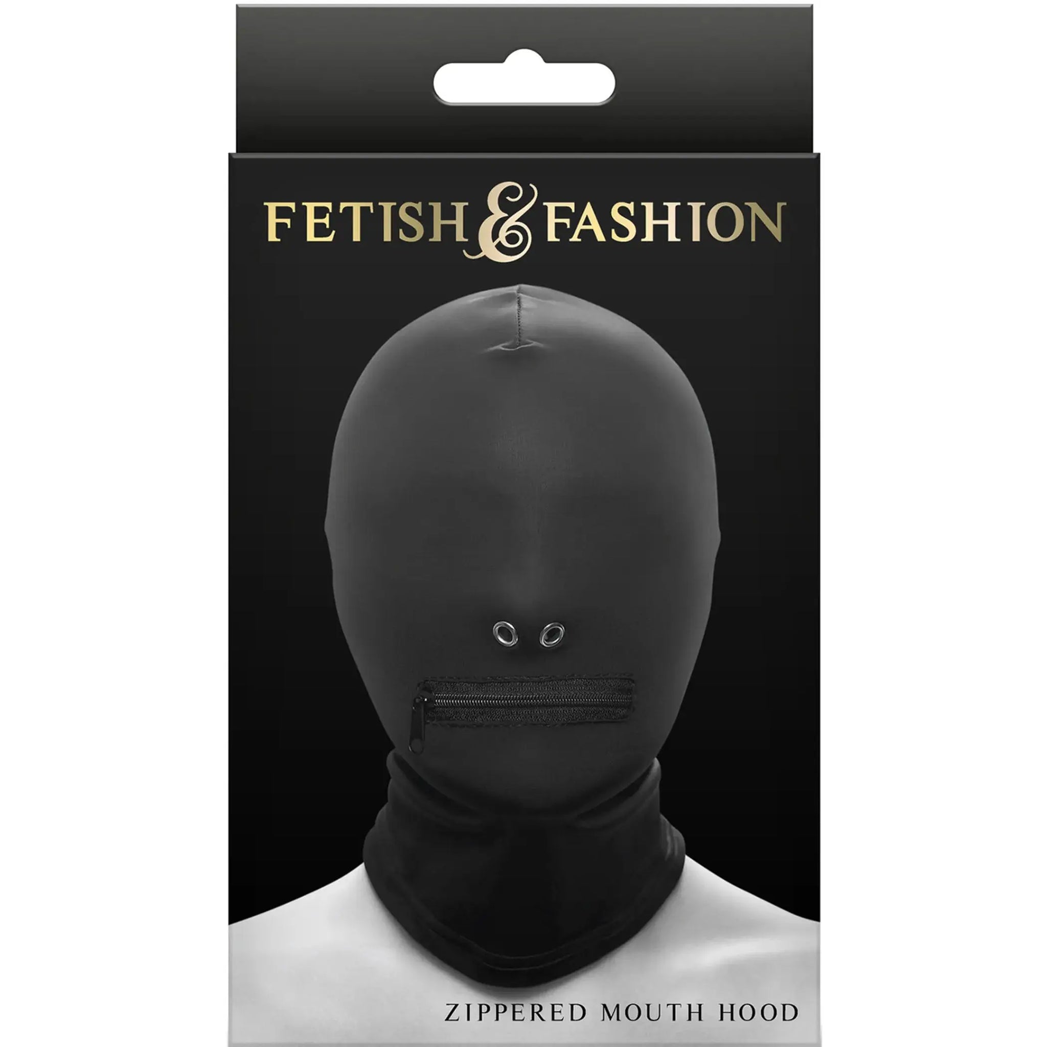 FETISH & FANTASY ZIPPERED MOUTH HOOD BLACK NS Novelties