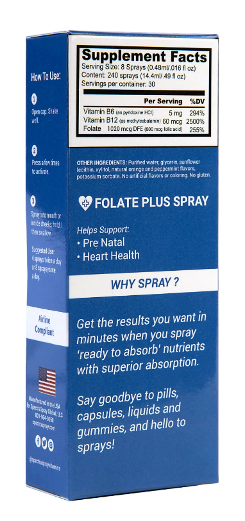 Folate Plus Oral Spray Vitamin by SpectraSpray SpectraSpray Global